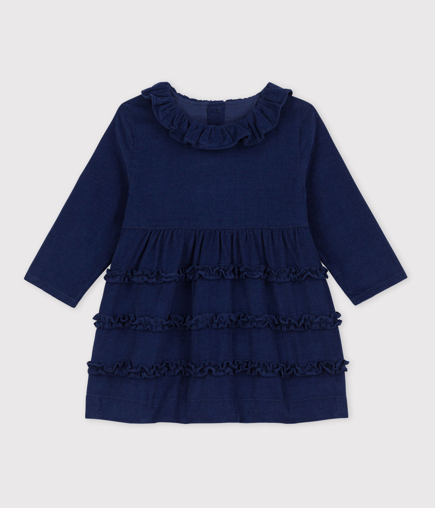Robe manches longues bébé en velours extra fin