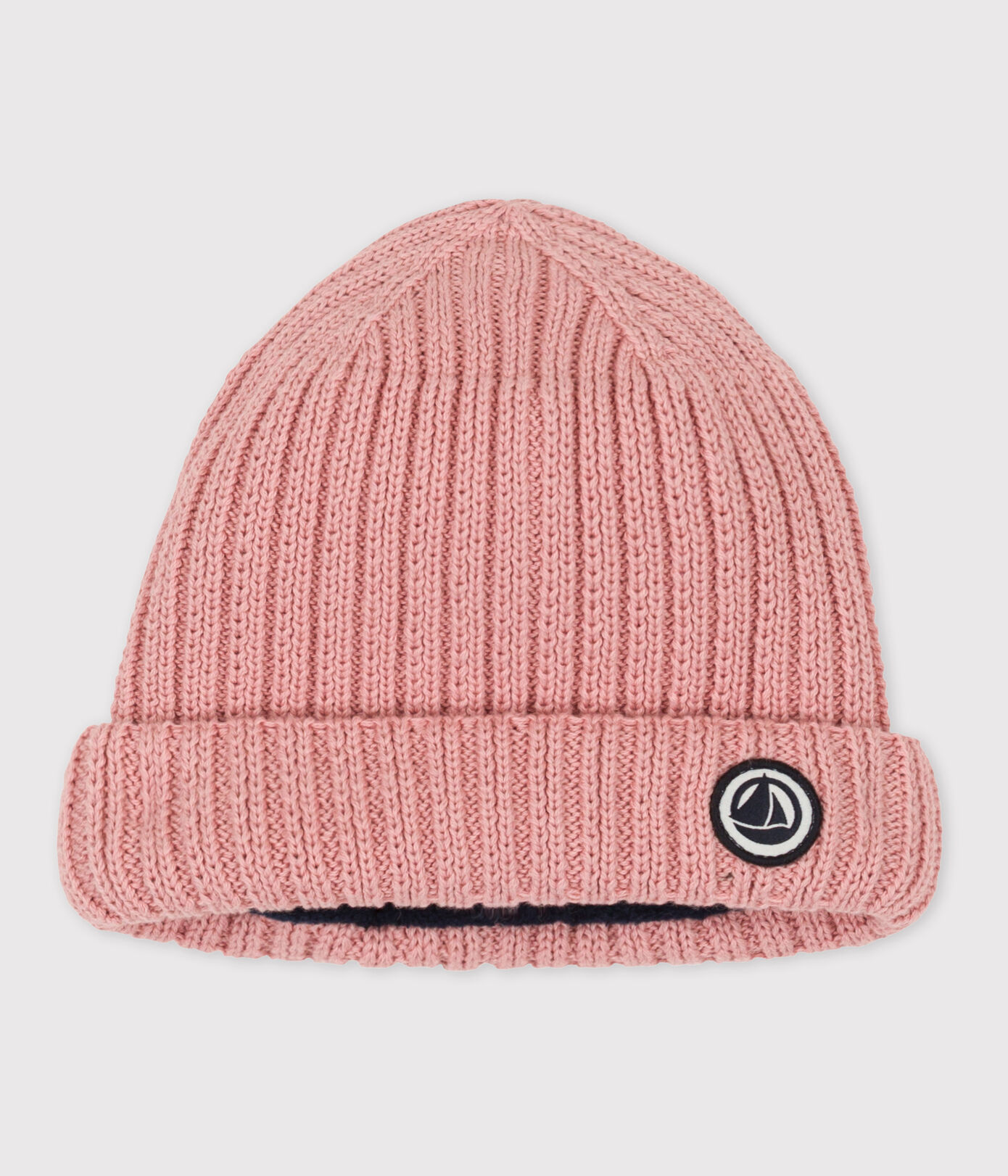 Bonnet bébé en tricot doublé en polaire recyclée