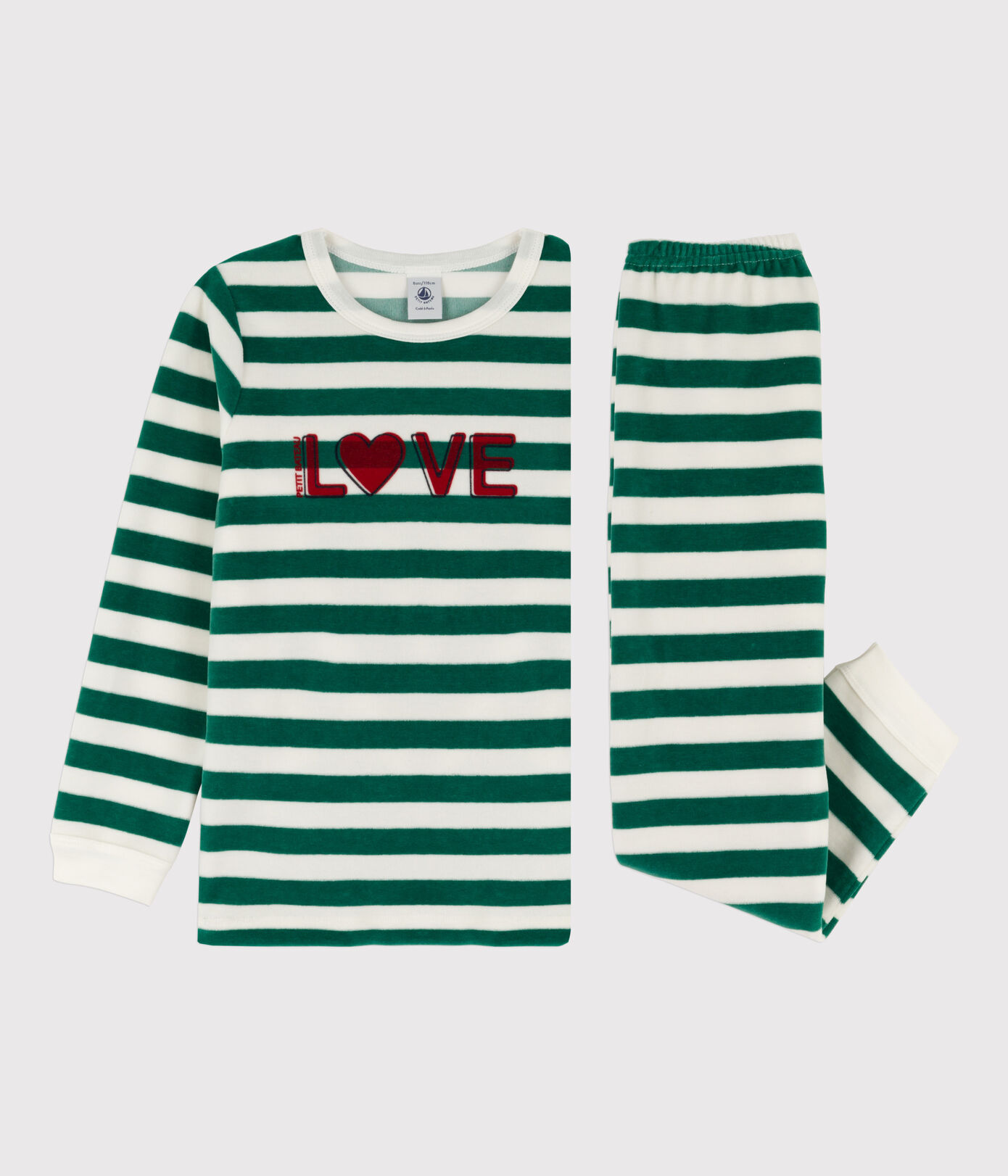 Pyjama rayé petite fille/petit garon en velours