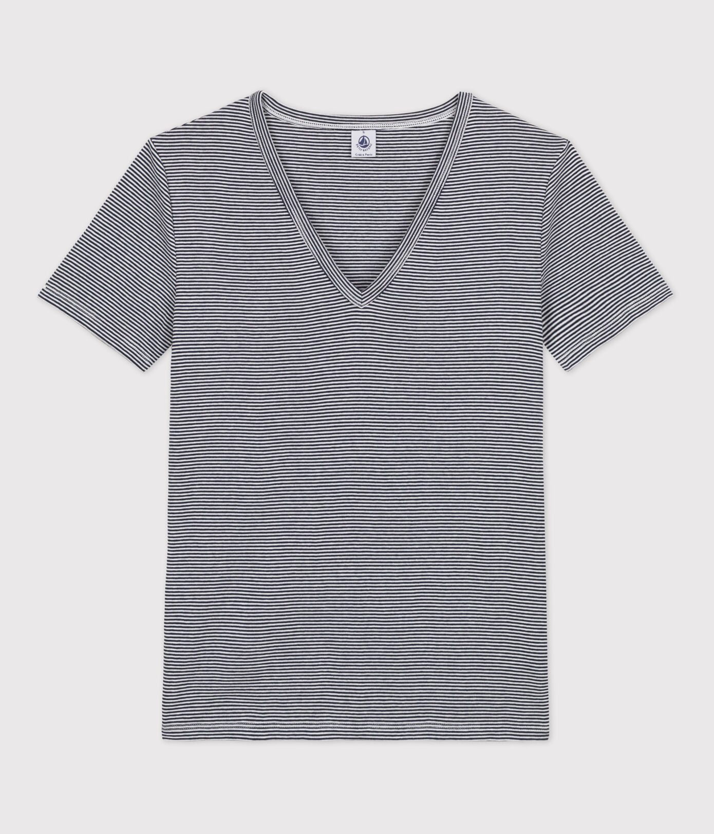 Tee-shirt L'ICONIQUE col V en coton Femme