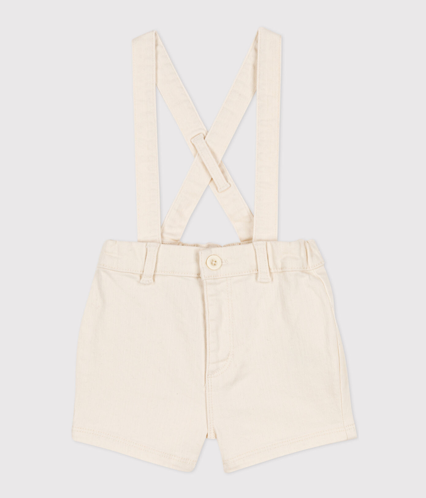 Short à bretelles bébé en denim