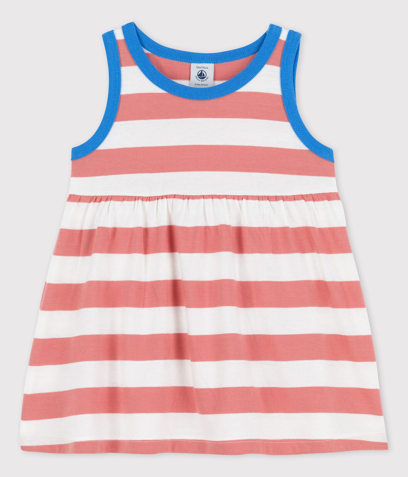Robe sans manches rayée en jersey bébé
