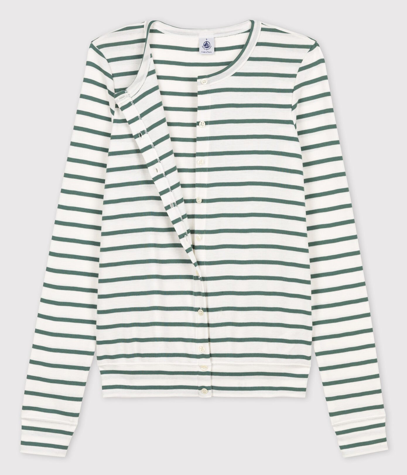 Cardigan iconique en coton rayé Femme