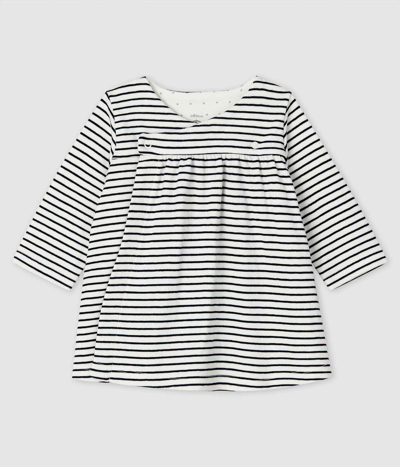Robe à rayures manches longues bébé fille en tubique