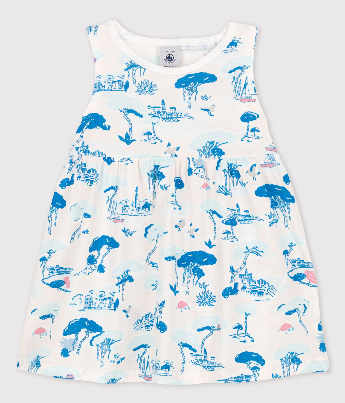 Robe imprimée sans manches en jersey bébé fille