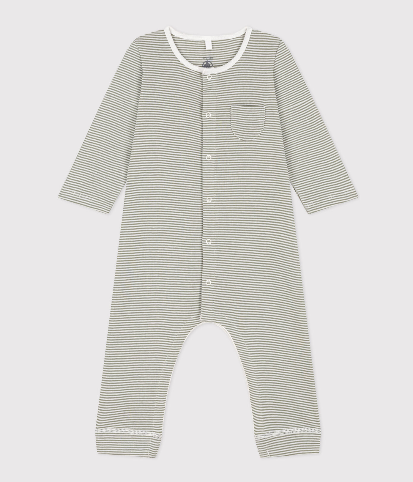 Combinaison longue à rayures milleraies en coton bébé
