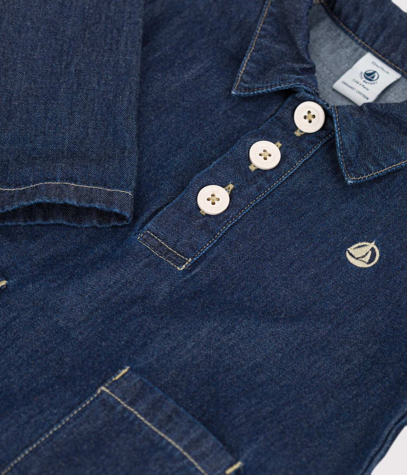 Robe manches longues bébé en denim léger