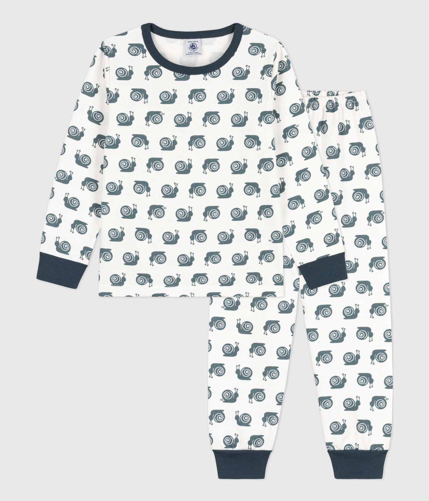 Pyjama escargot petite fille/petit garon en molleton