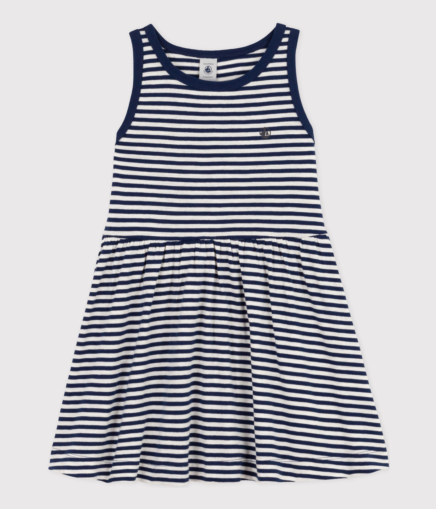Robe rayée sans manches en coton enfant fille