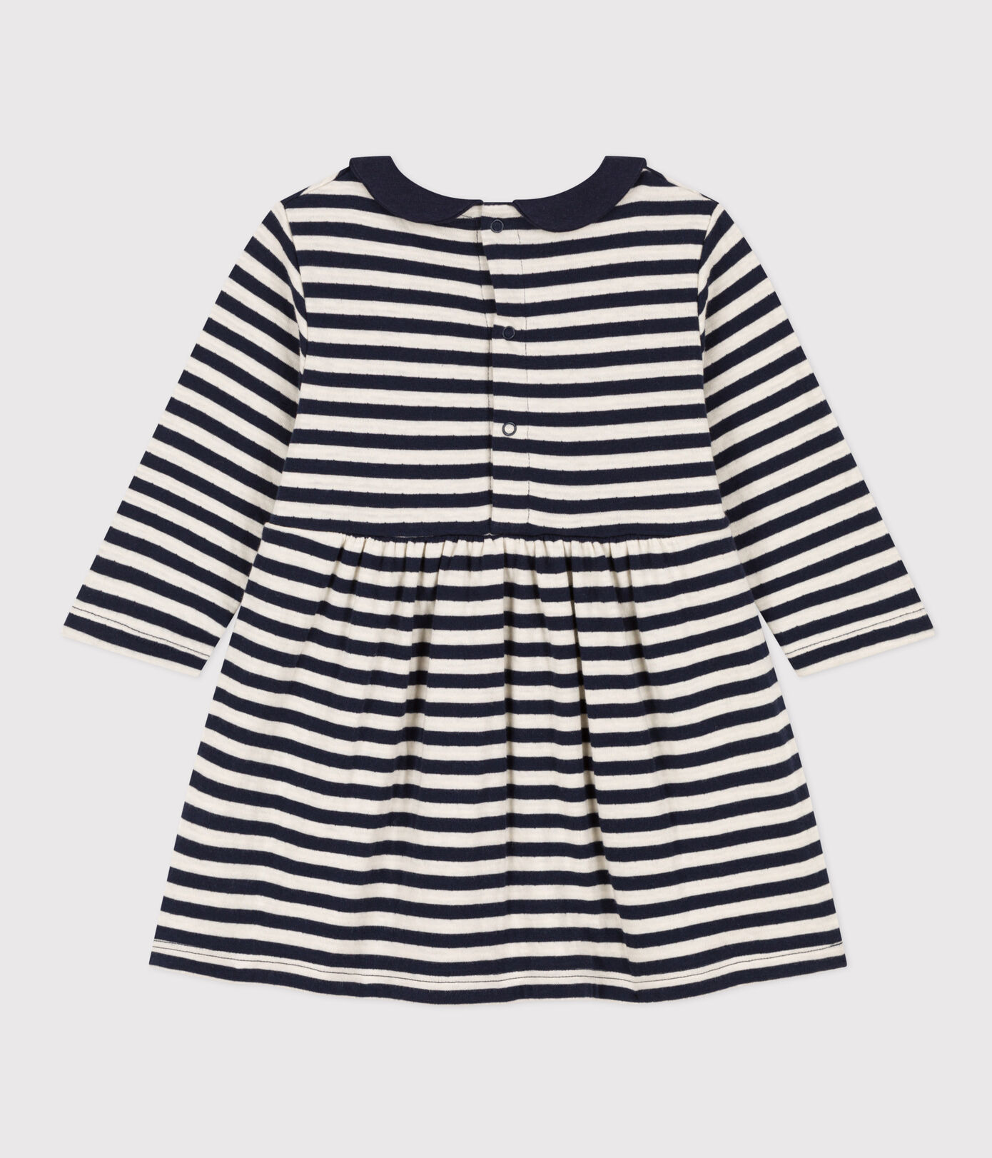 Robe manches longues en tubique rayé bébé