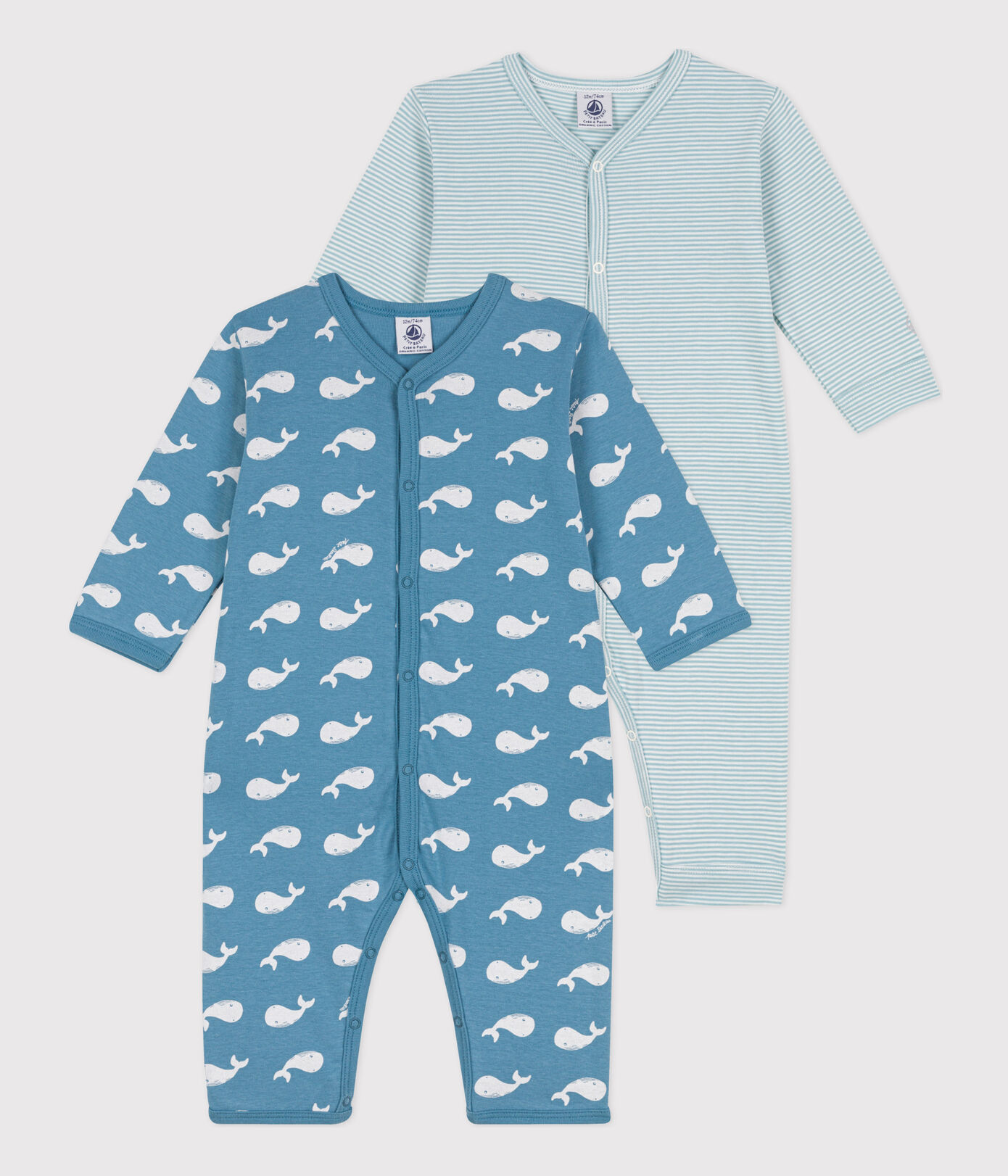 Lot de 2 dors bien rayé et baleines en coton
