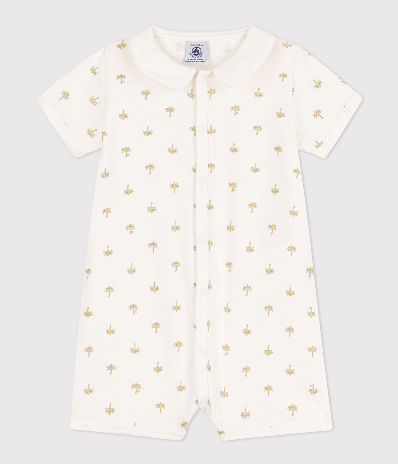 Combinaison courte palmiers en coton bébé