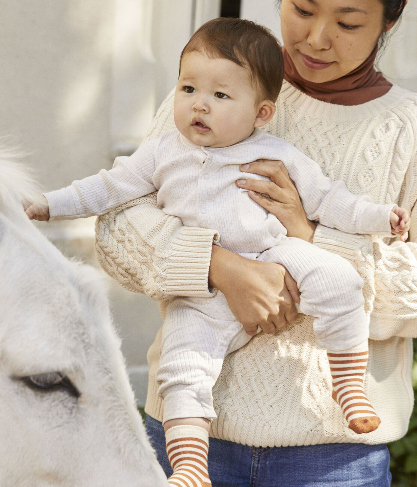 Combinaison longue bébé en maille ctelée
