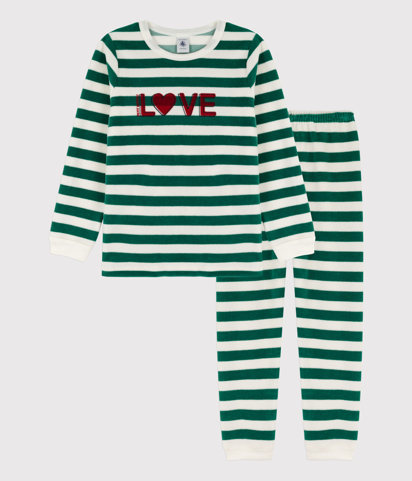 Pyjama rayé petite fille/petit garon en velours