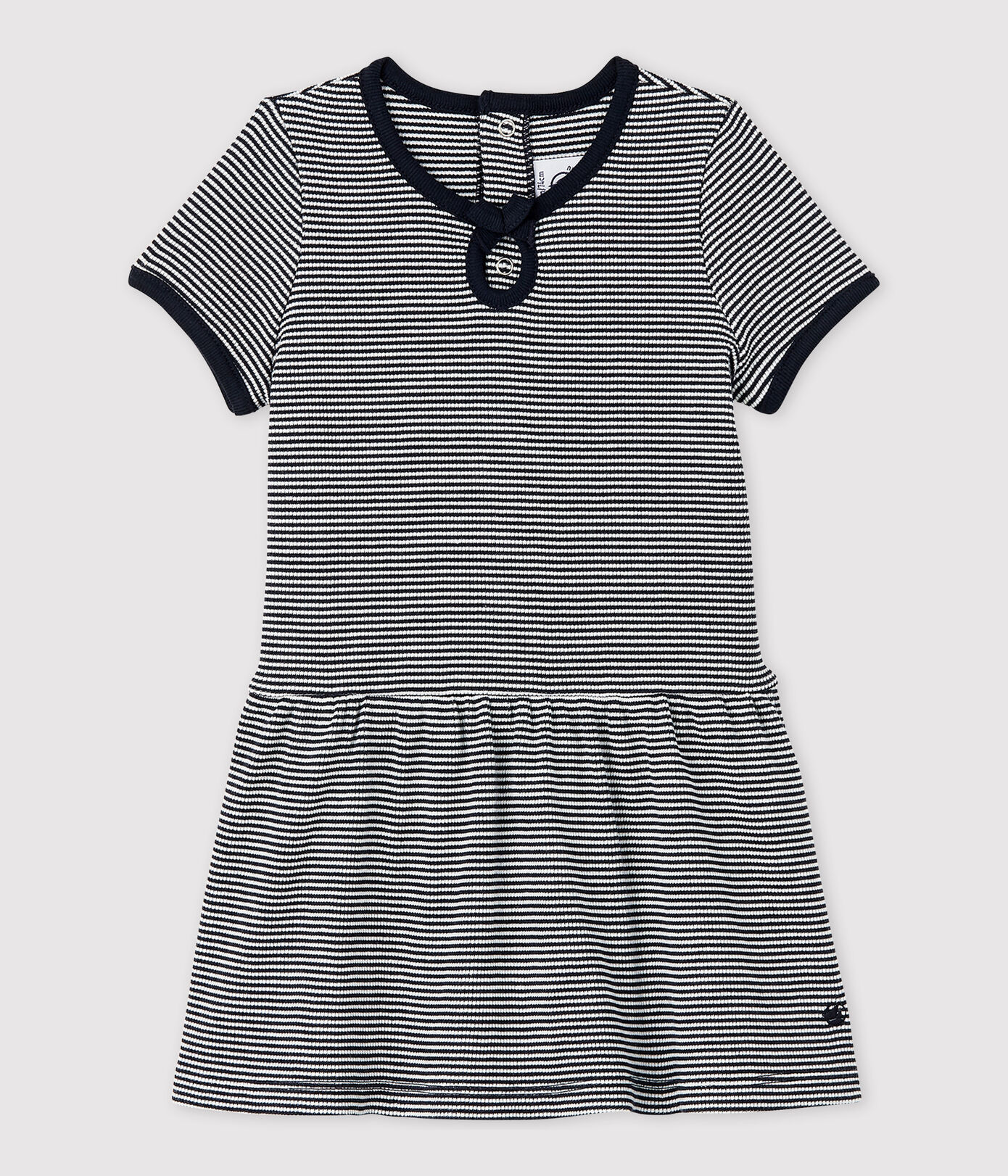 Robe manches courtes en cte 2x2 bébé fille.