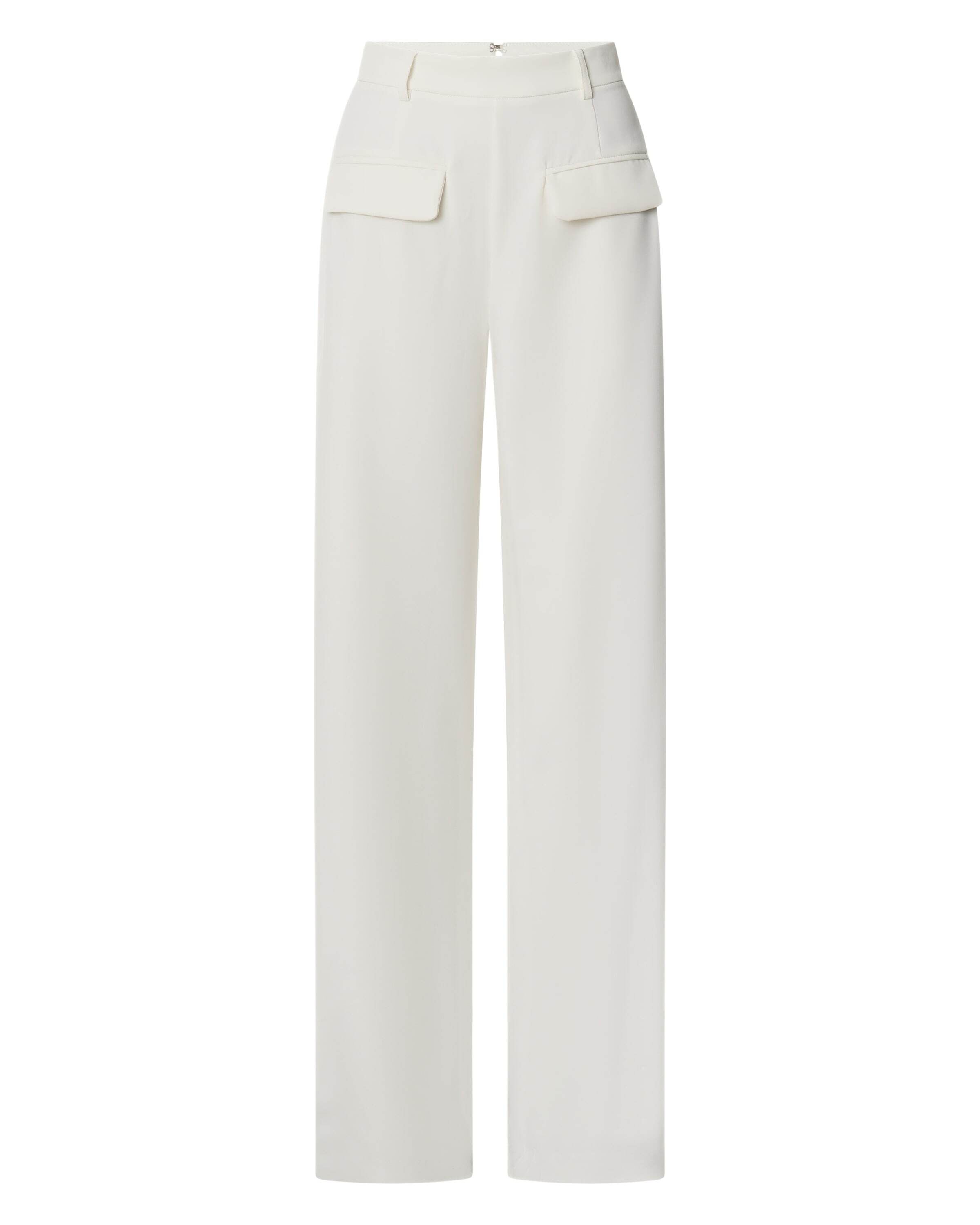 Paxton Pants - High Waisted Straight Leg Pants in Cream