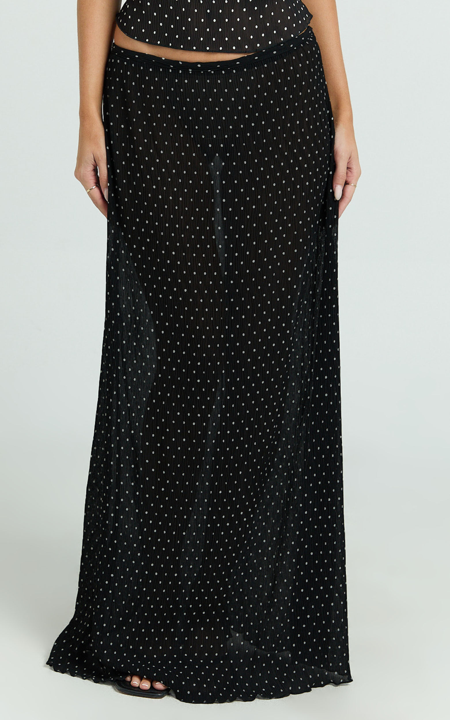 Lioness - Ford Maxi Skirt in Onyx Polka