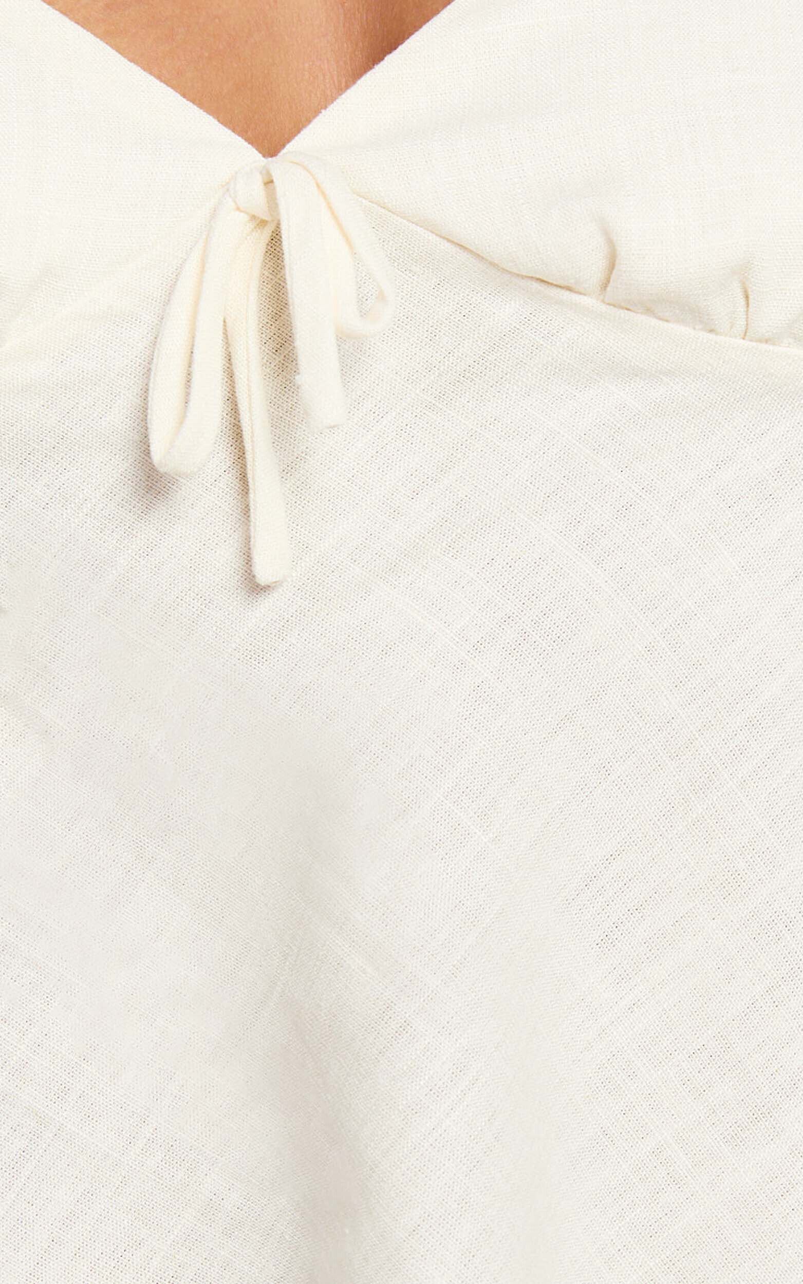 Polly Top - Linen V Neck Wide Adjustable Strap Cami Top in Stone