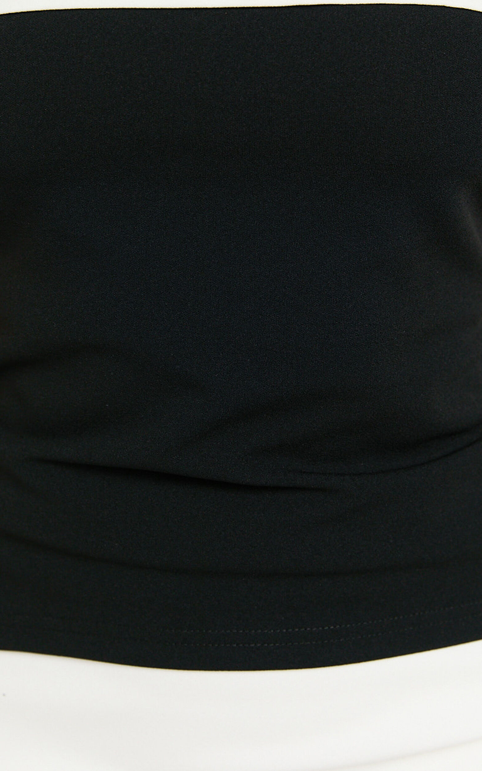 Toria Top - Strapless Contrast Panel Tube Top in Black/White