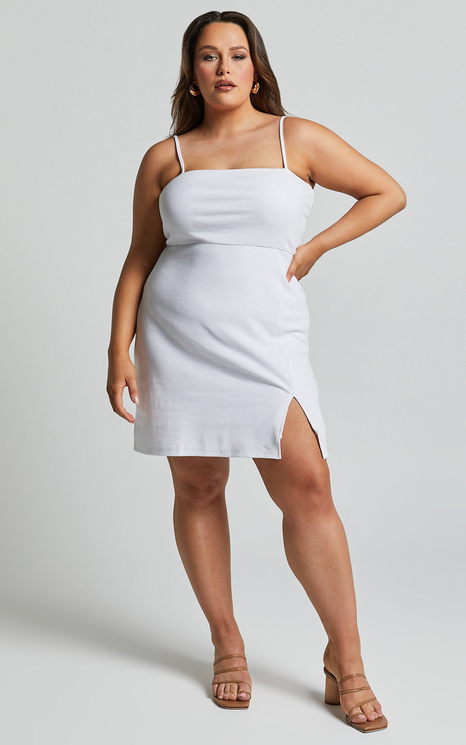 Island Babe Mini Dress - Strappy Bodycon Dress in White