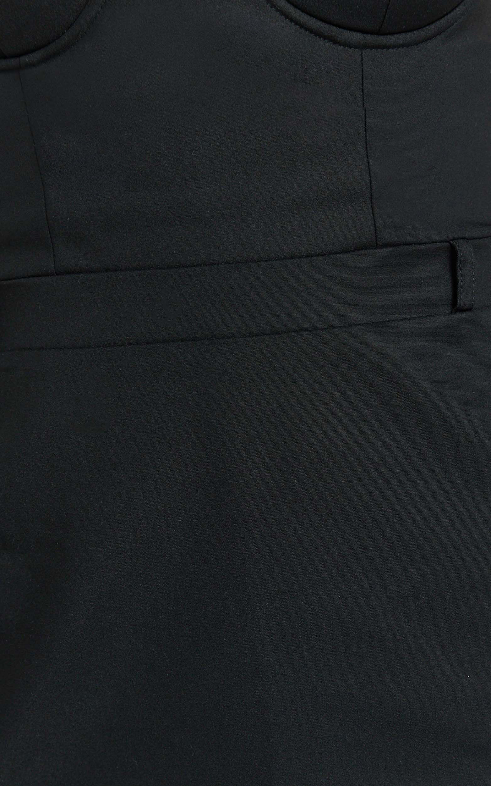 Blaire Playsuit - Strapless Bustier Tailored Playsuit in Black