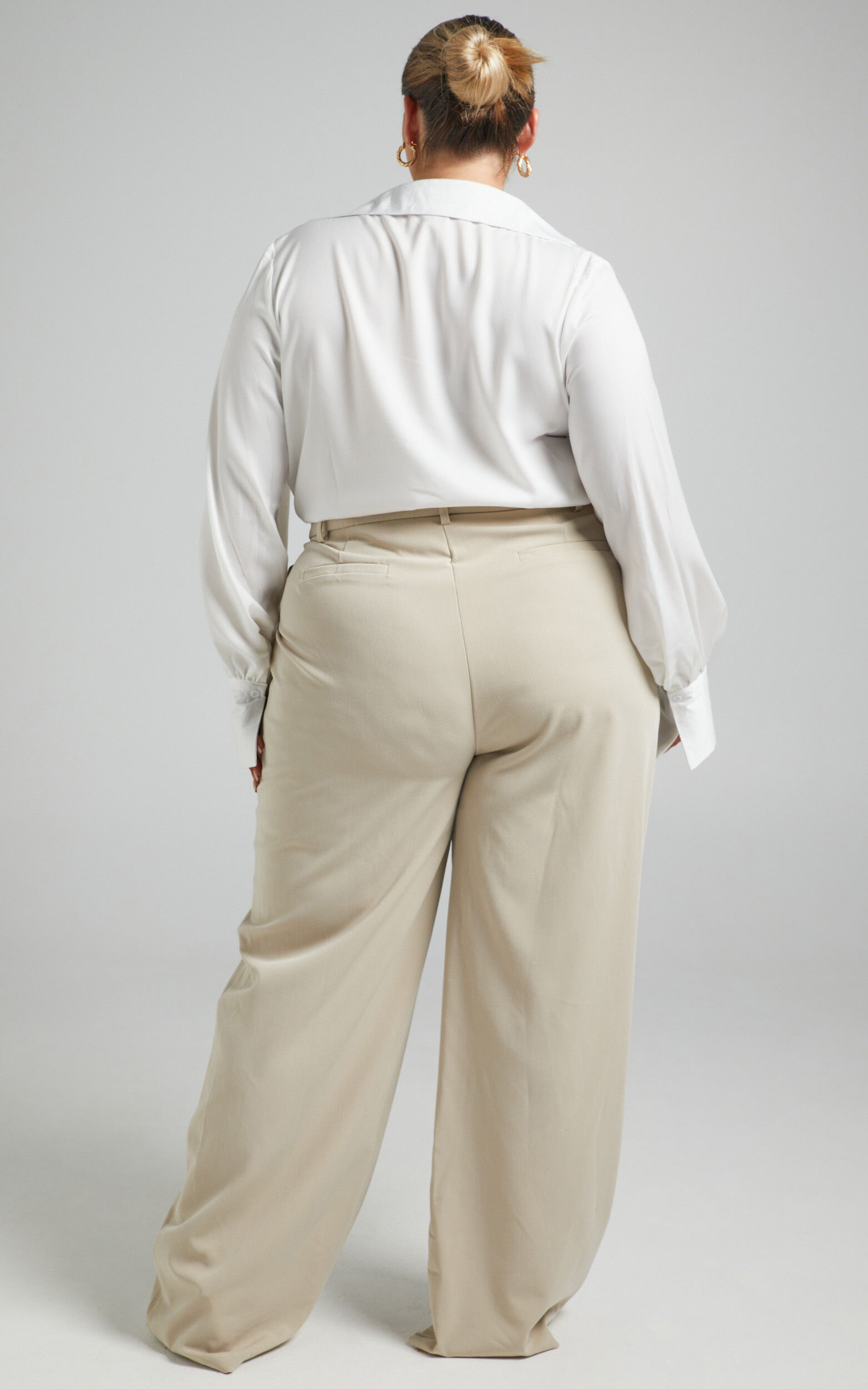 Zephyr Bodysuit - Plunge Neck Cowl Bodysuit in White