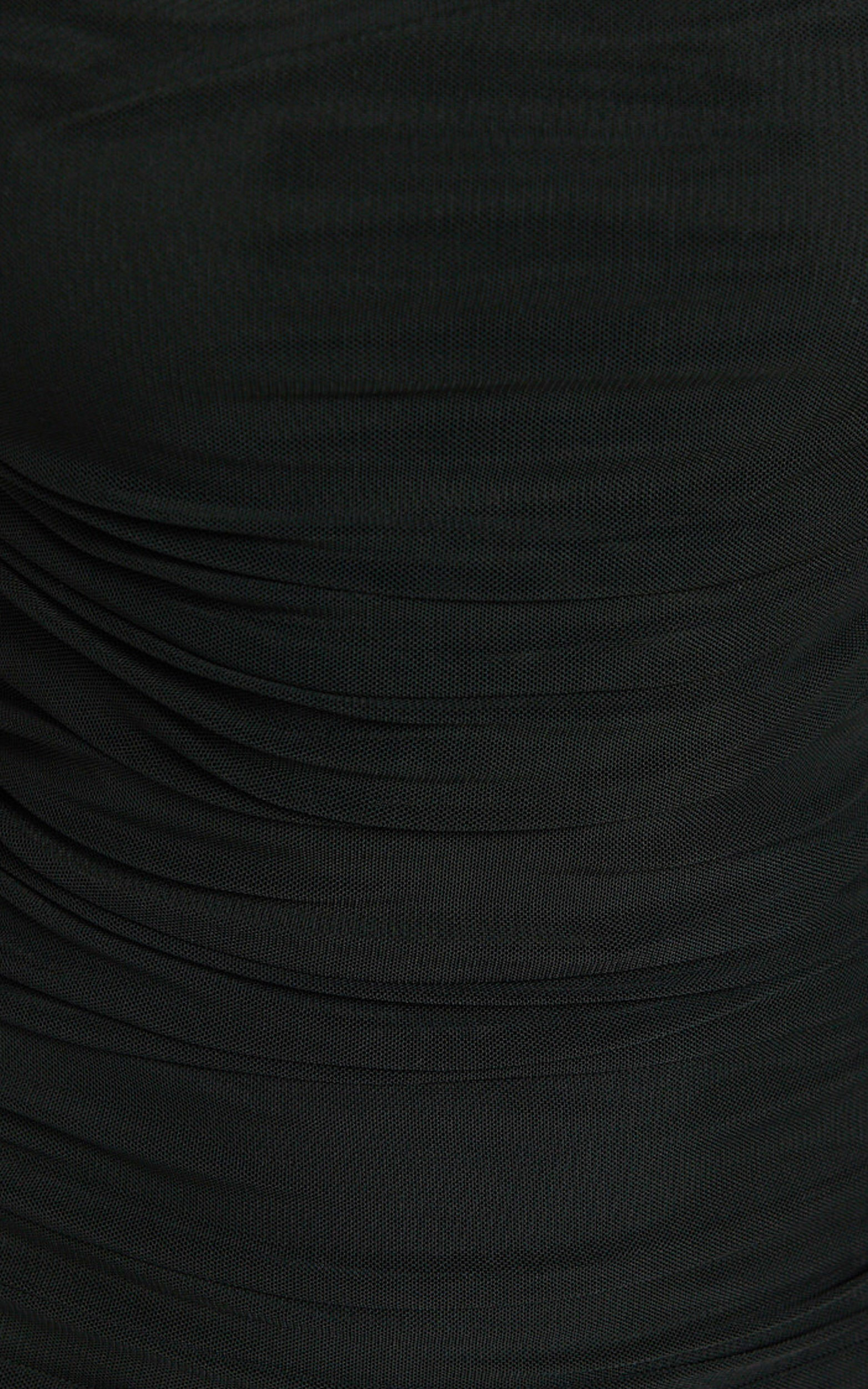 Lupita Mini Dress - Ruched Square Neck Mini Dress in Black