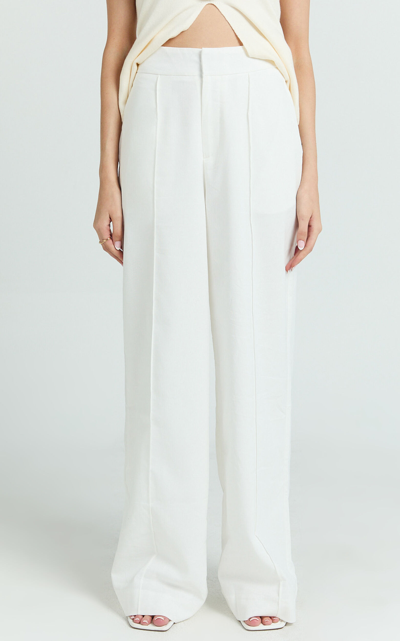 Juniper Pants - Linen Wide Leg Pants in White