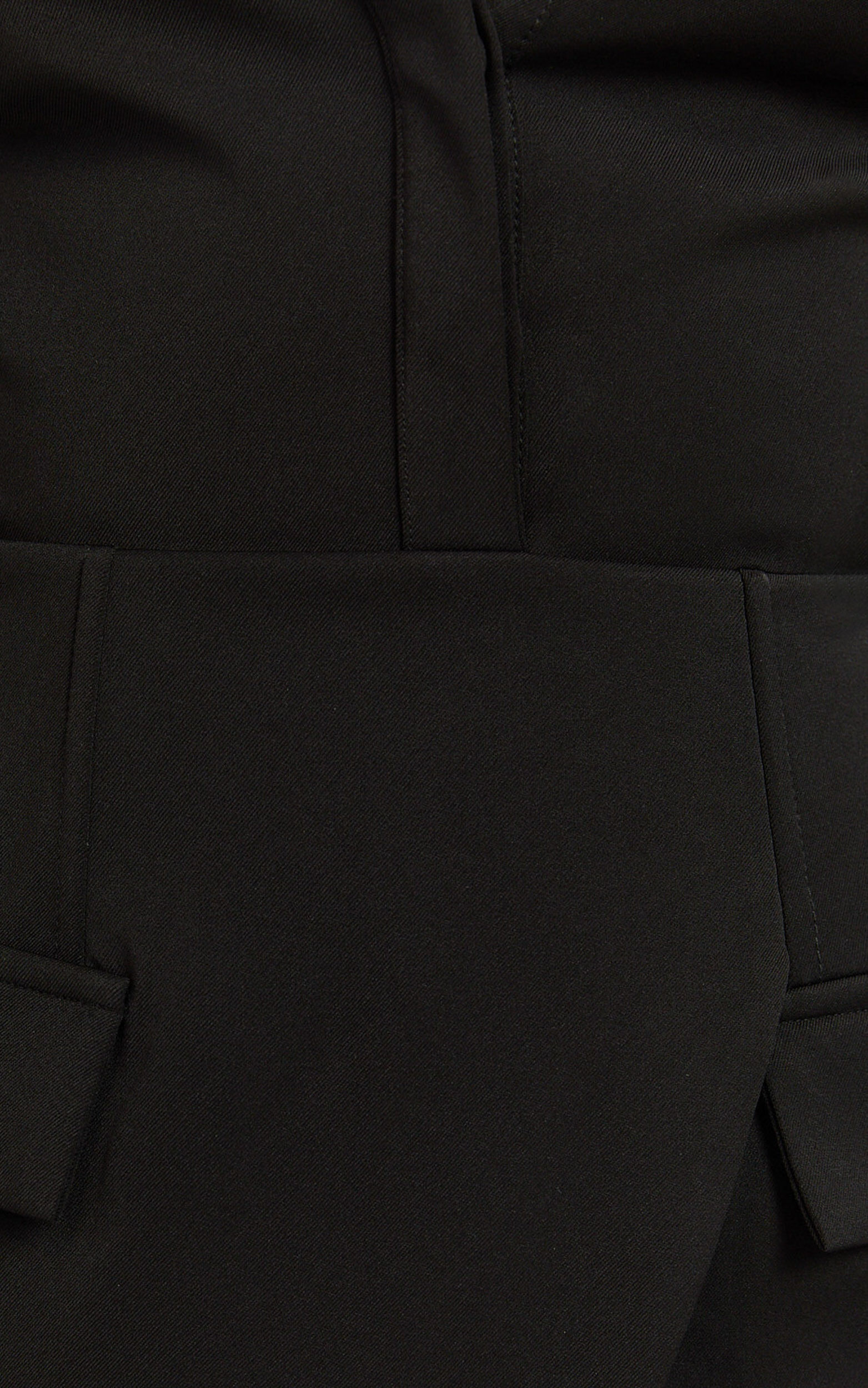 Wanda Mini Dress - Long Sleeve Faux Wrap Dress in Black