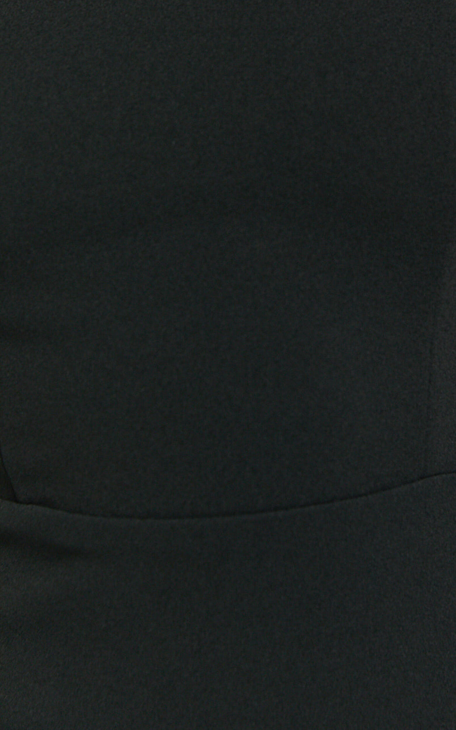 Vanessa Midi Dress - Halter Neck Below Knee Column Dress in Black