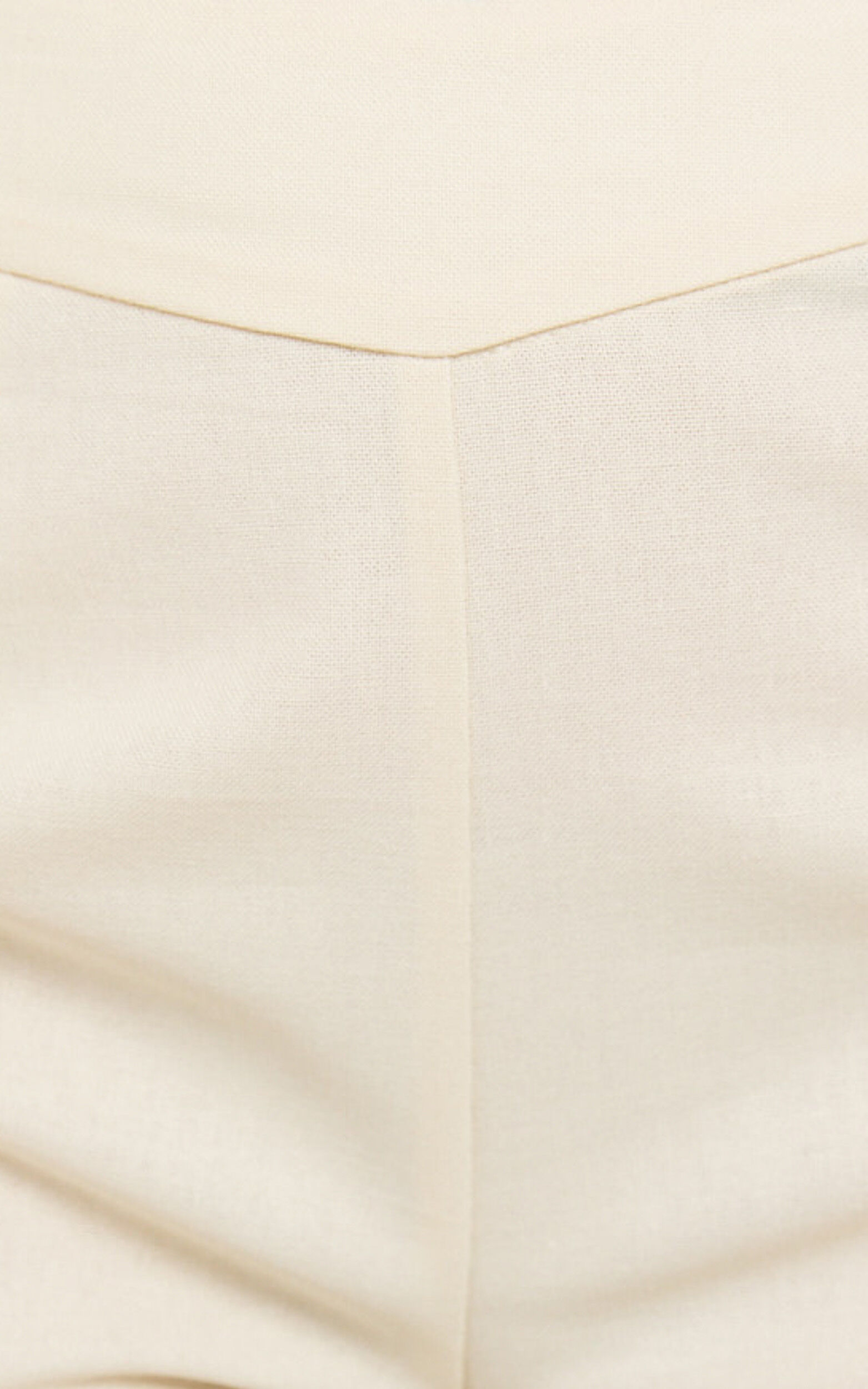 Jamir Pants - Linen Look High Waisted Fit and Flare Pants in Cream