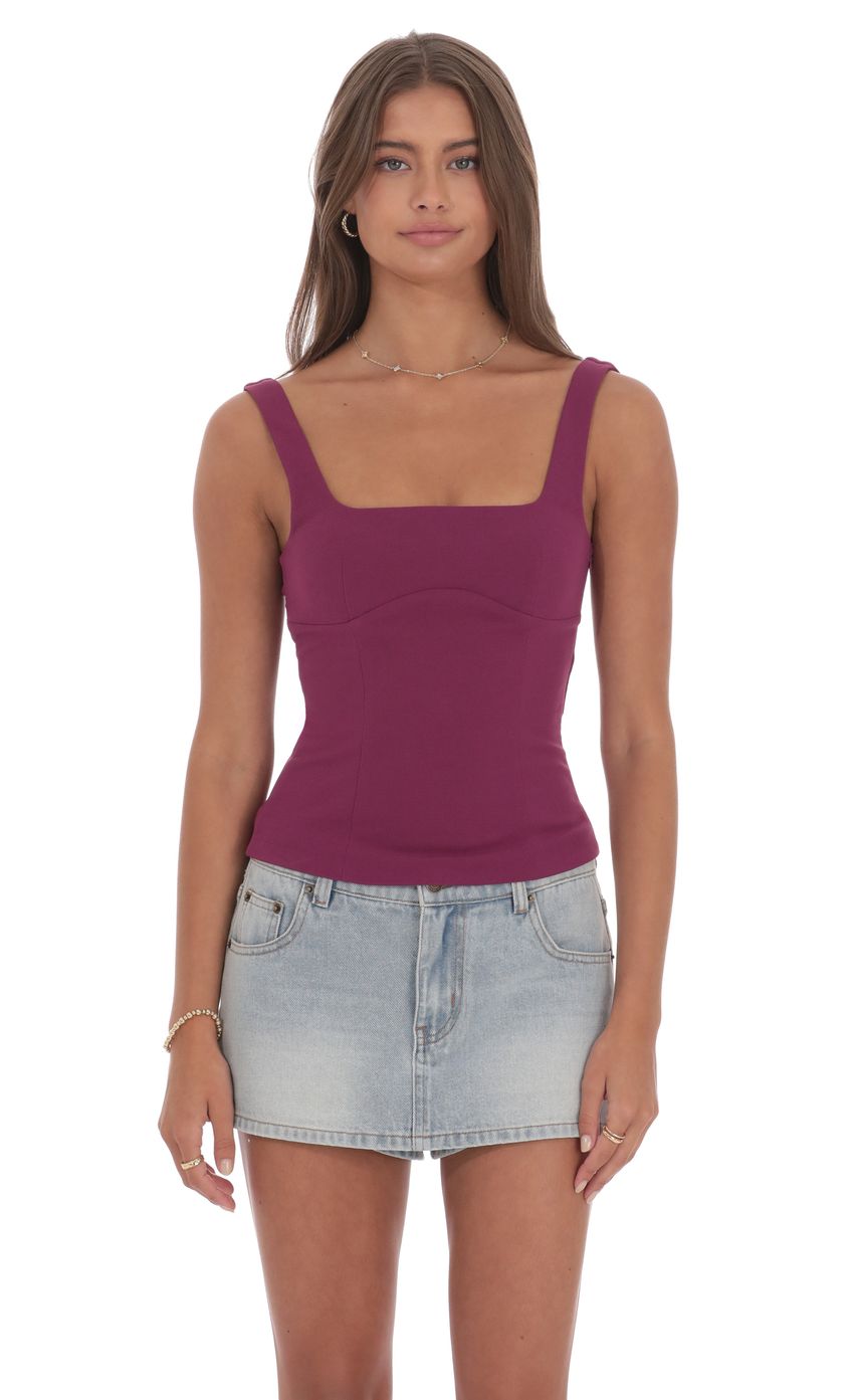 Back Bow Top in Magenta