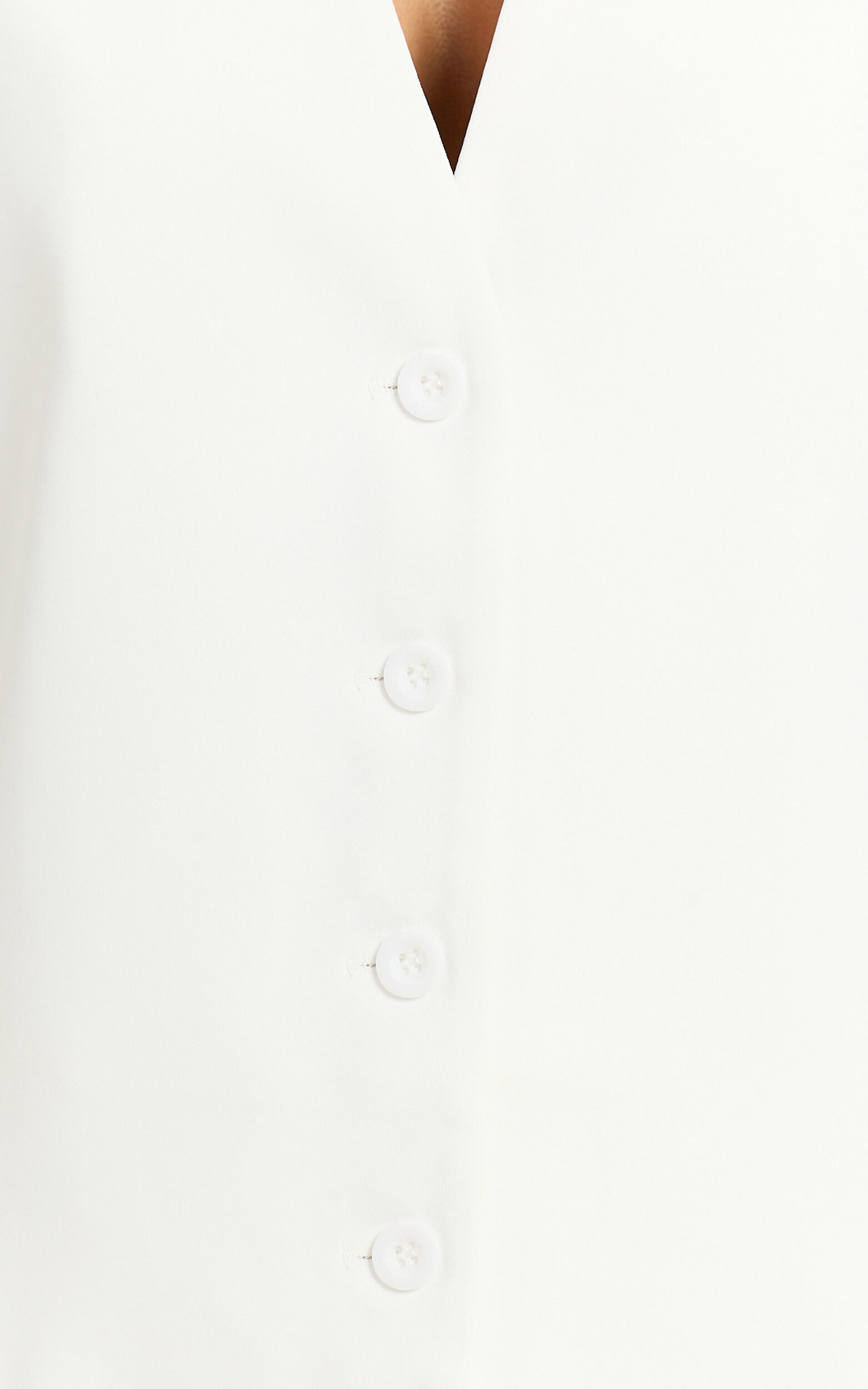 Diane Top - Tailored Button Through LongLine Vest in White