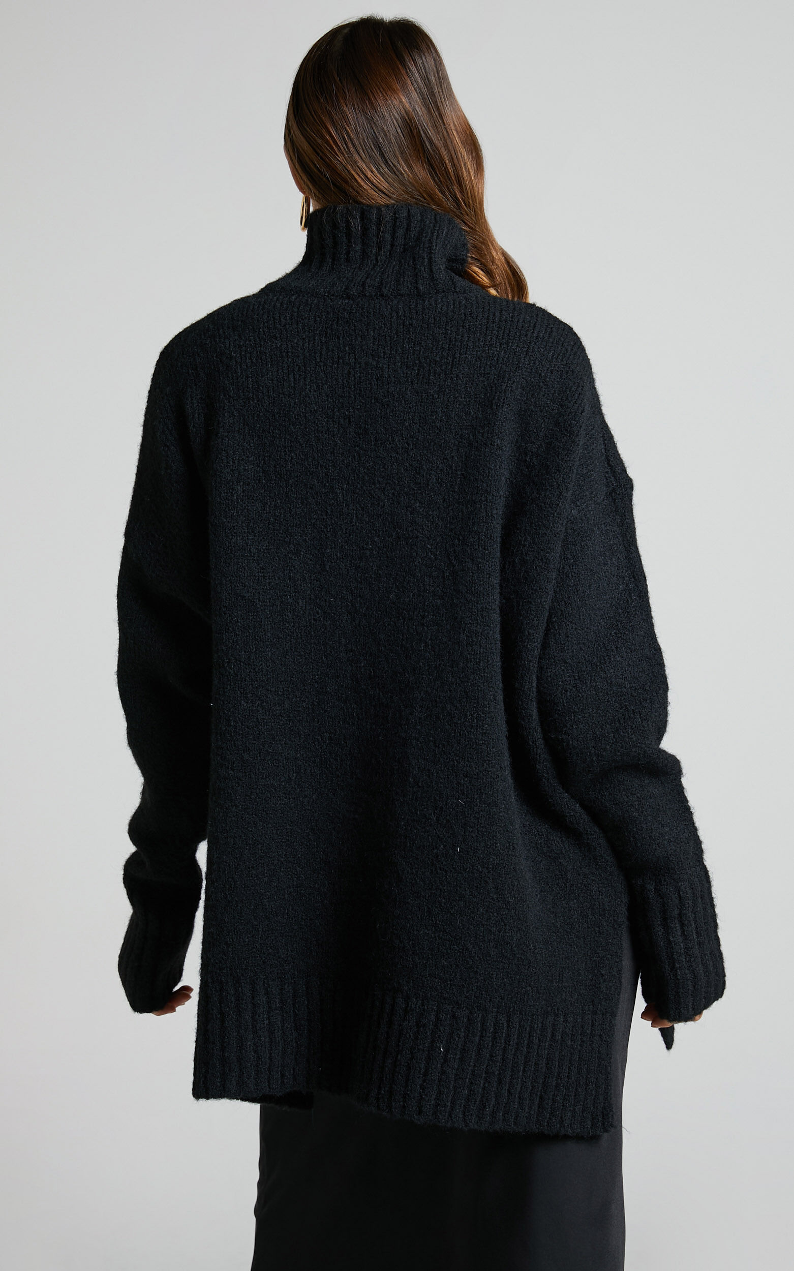 Luella Jumper - Oversized Turtle Neck Jumper in Black