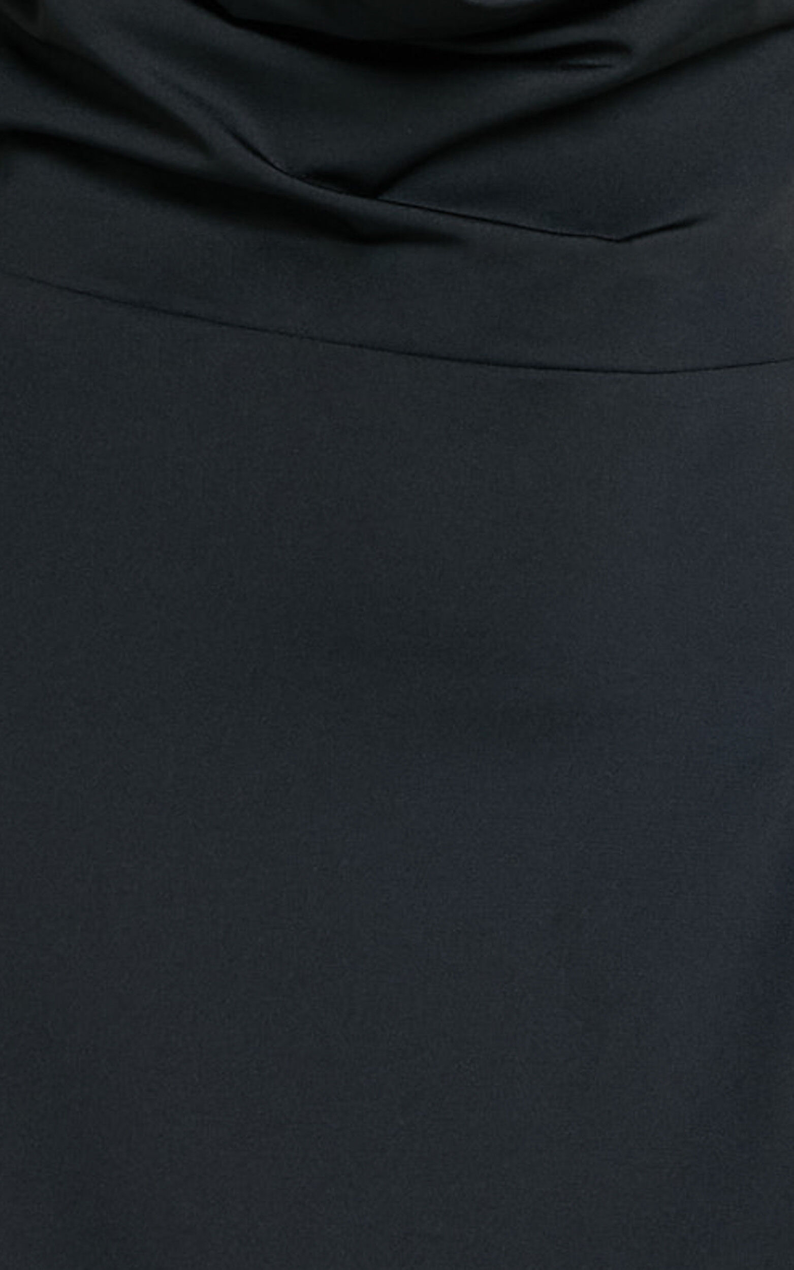 Sylvana Maxi Dress - Cowl Halter Neck Bodycon Dress in Black