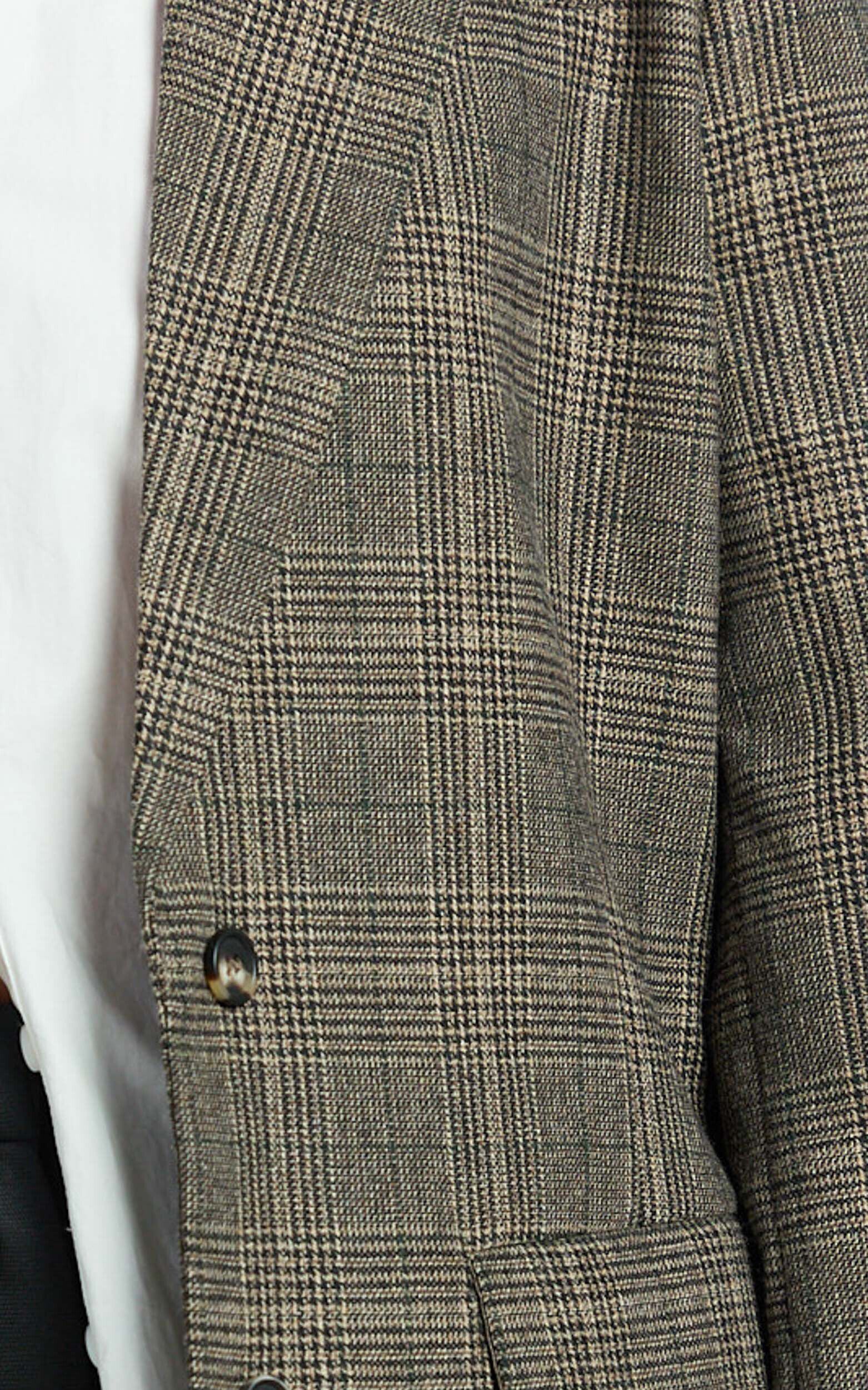 Vivi Blazer - Single Breasted Oversized Check Blazer in Dark Brown