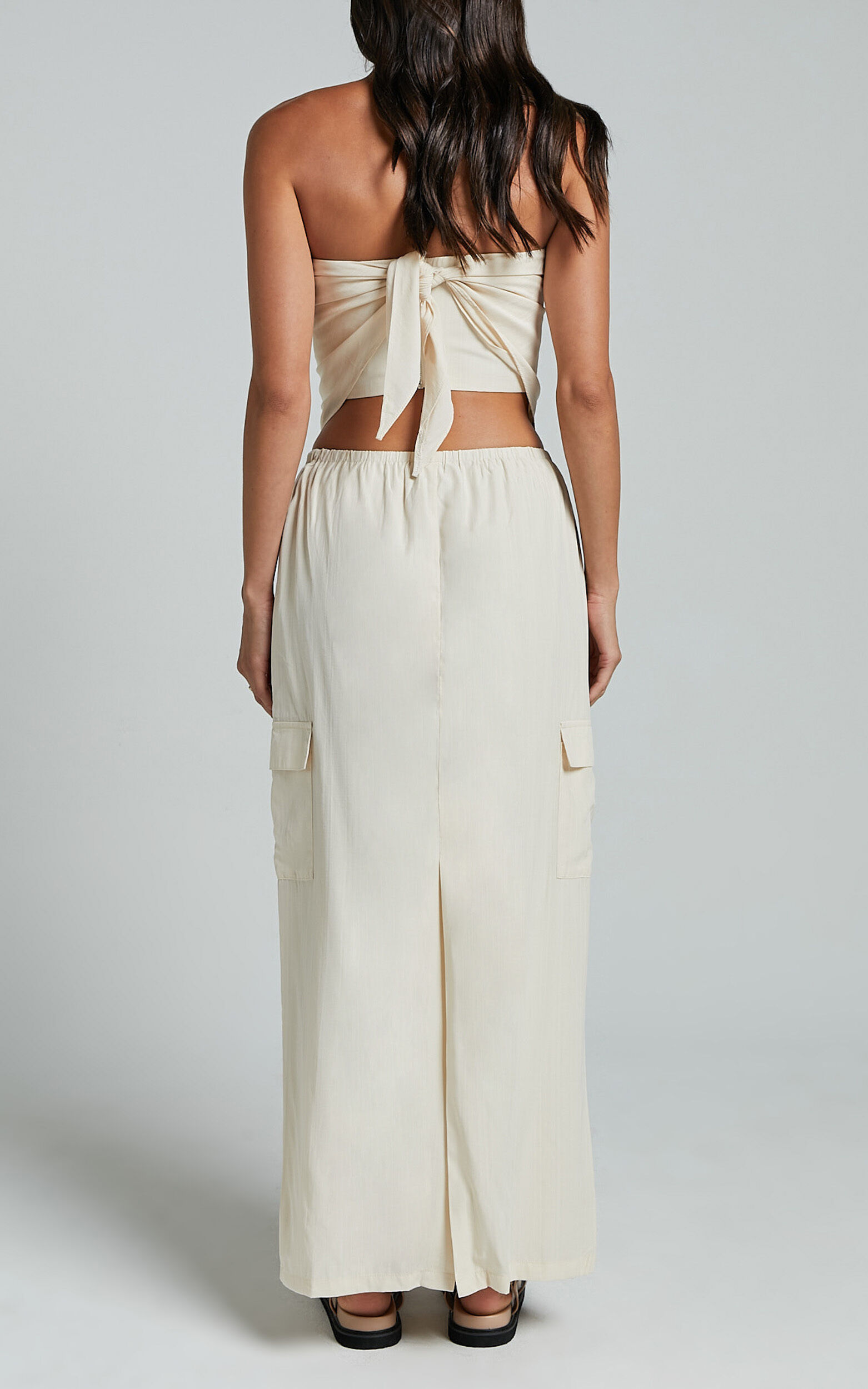 Runaway The Label - Picilo Long Maxi Skirt in Stone