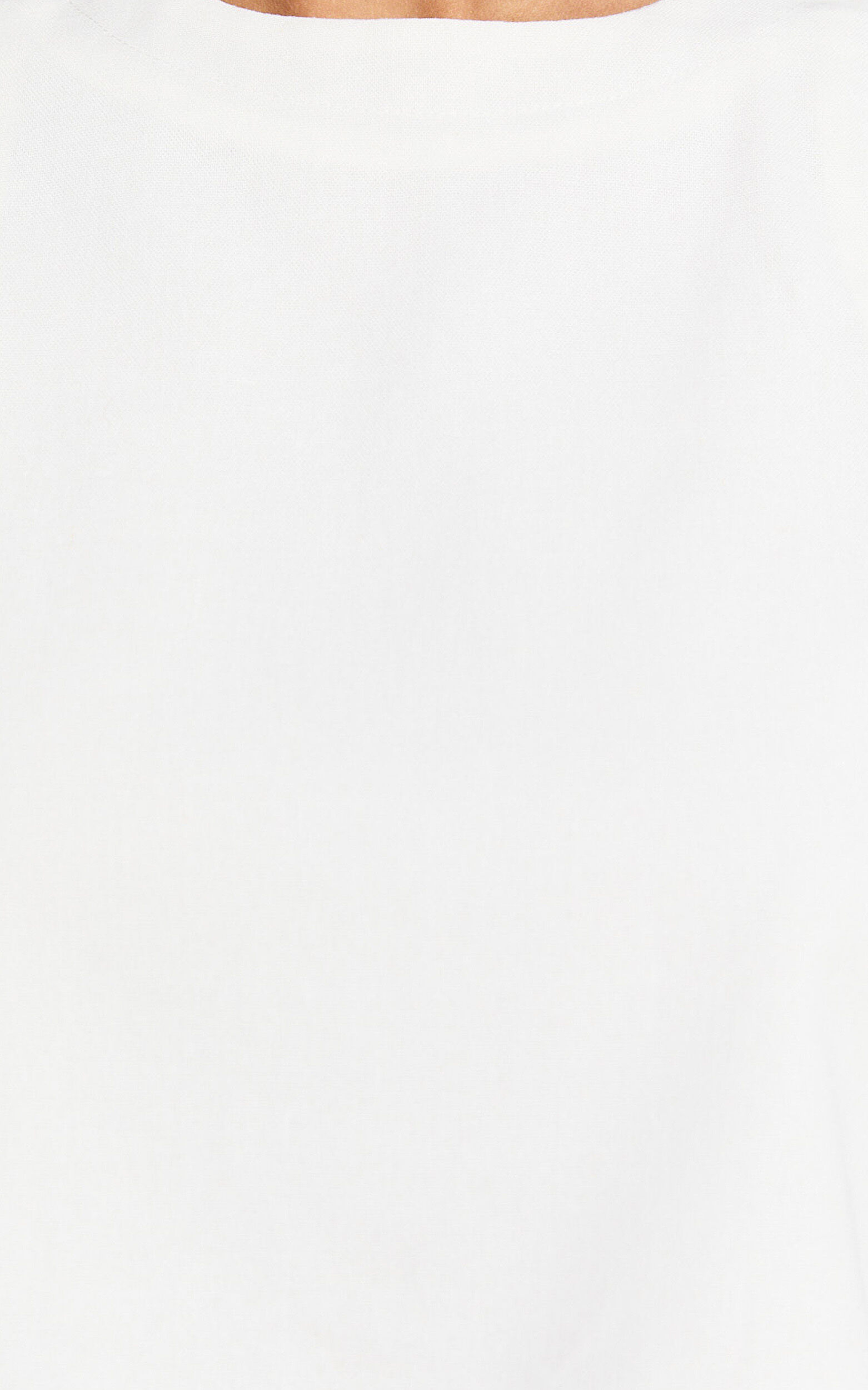 Vicky Top - Linen Shift Key Hole Crop Top in White