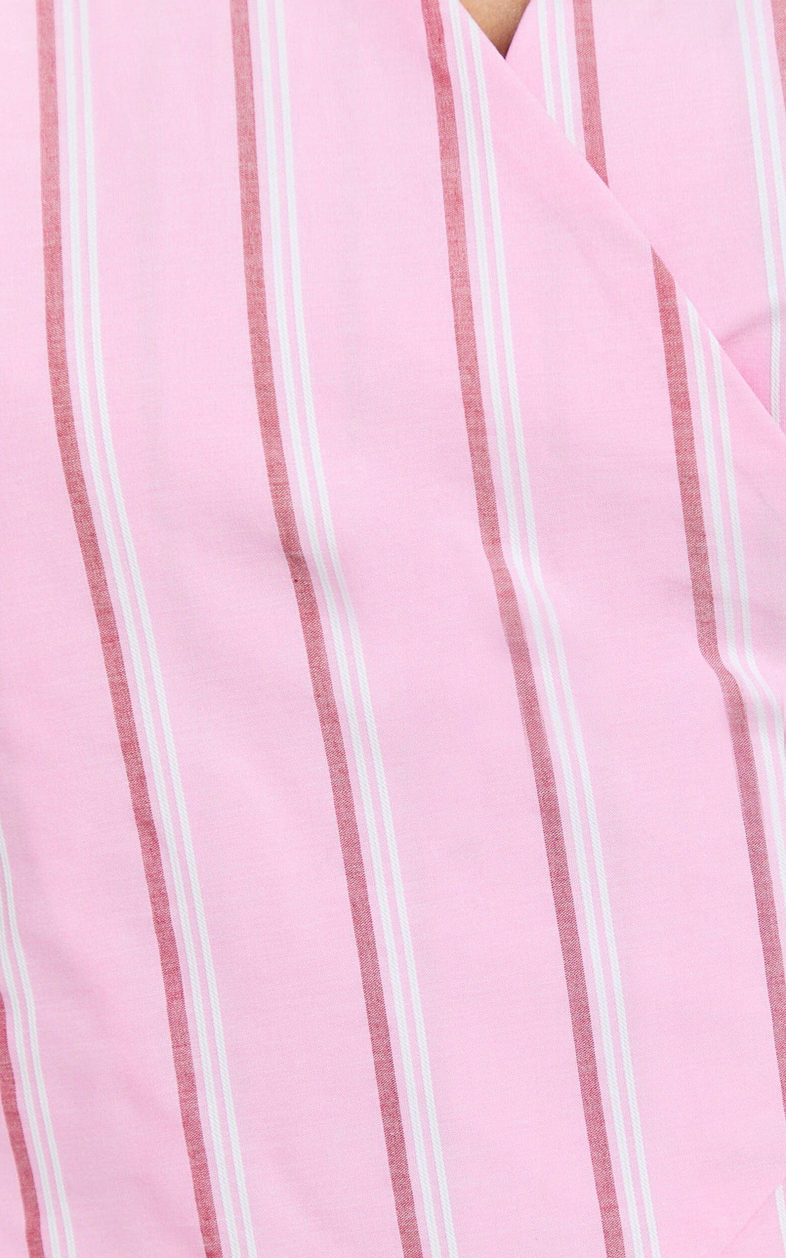 Layla Top - Wrap Over Top in Pink Stripe