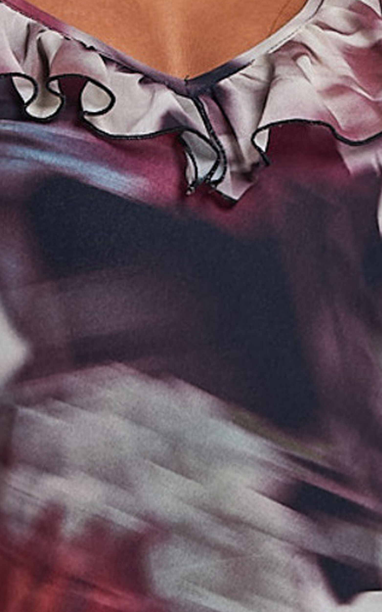 Riley Maxi Dress - Asymmetric Ruffle Detail Maxi Dress in Mariache Rose