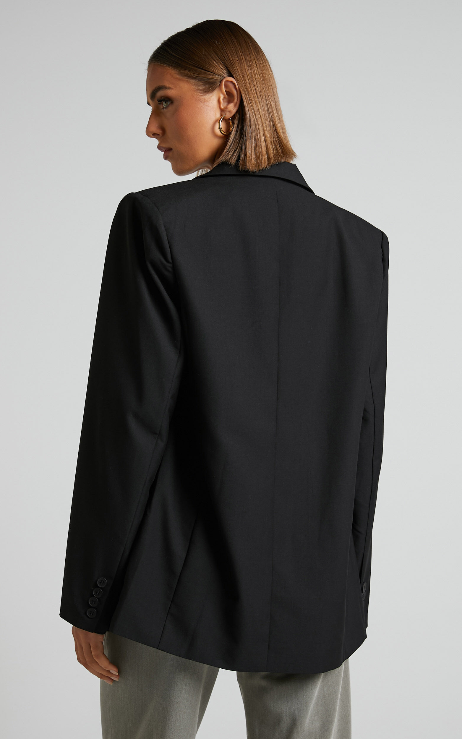 Izara Blazer - Oversized Boyfriend Fit Blazer in Black