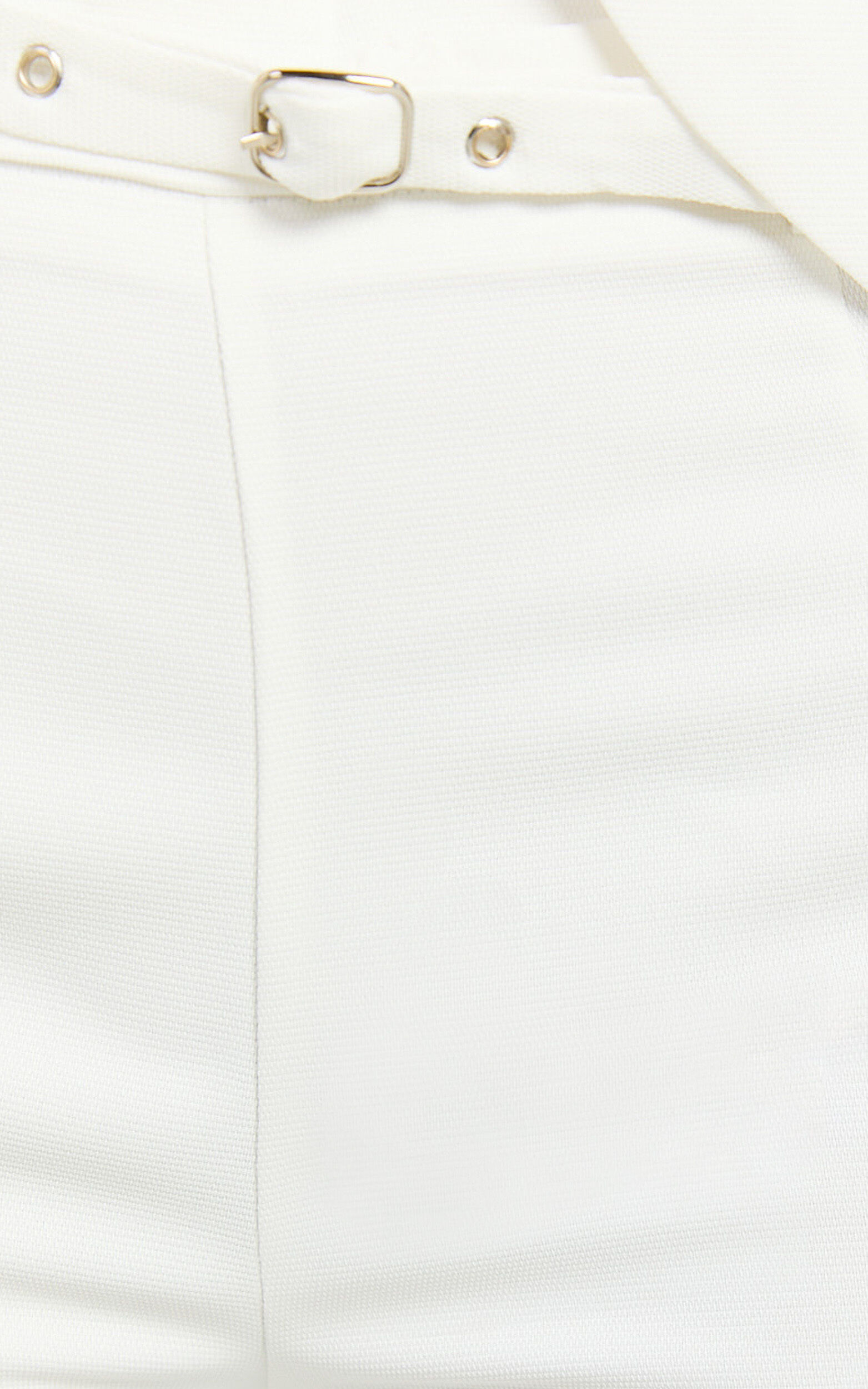 Romeo Pants - Straight Leg Mid Waist Tailored Pants in White