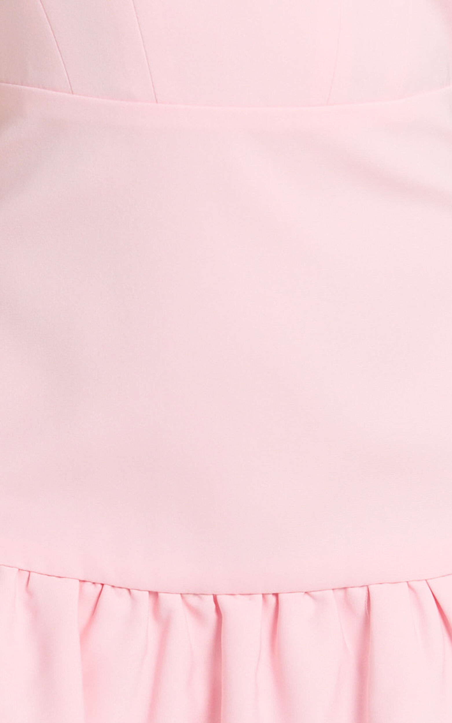 Morgana Playsuit - Tie Shoulder Ruffle Hem Playsuit in Peach