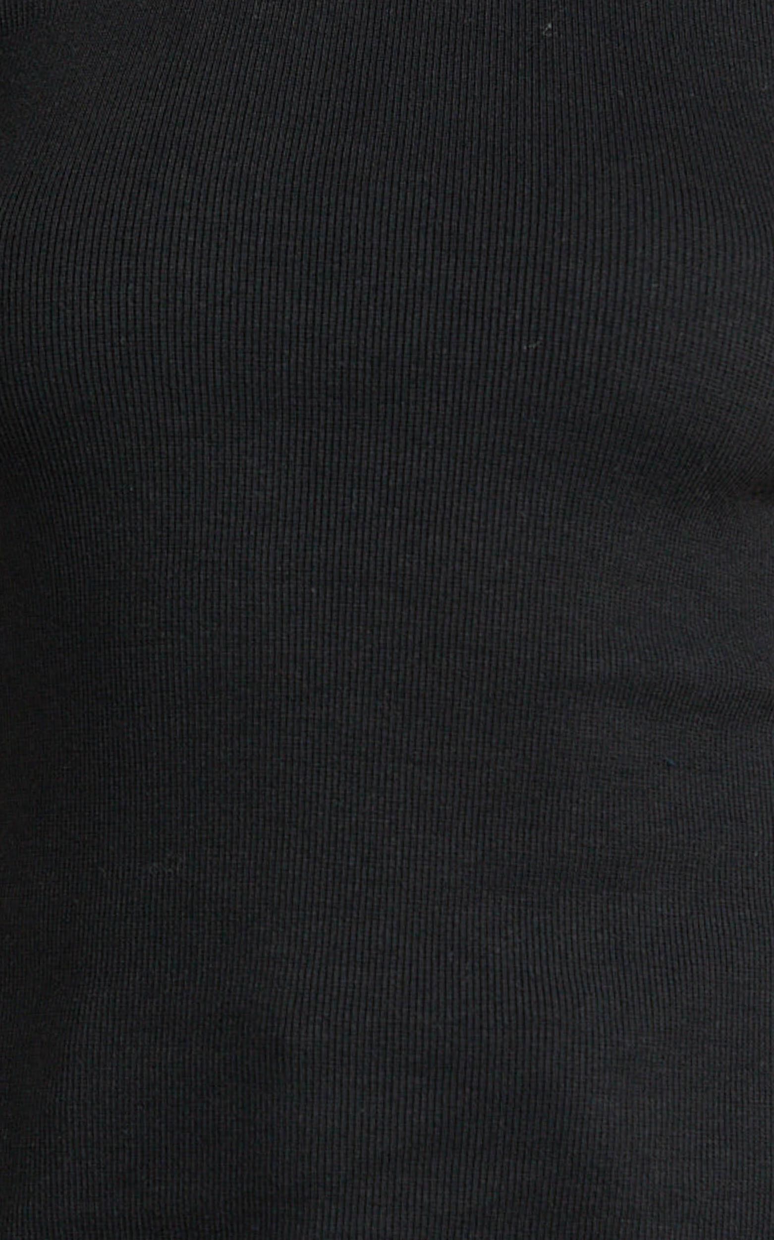 Barbara Top - High Neck Sleeveless With Side Split Top in Black