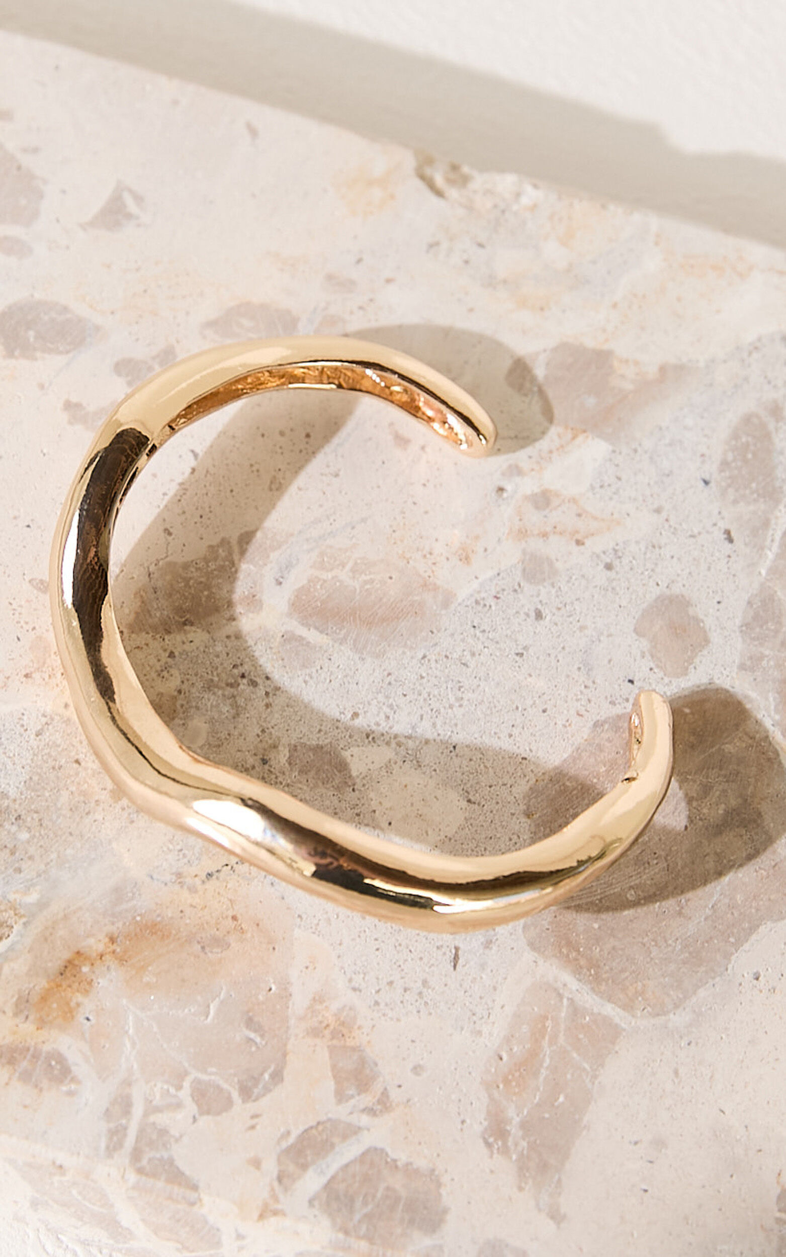Wendy Bracelet - Chunky Wave Bangle Set Bracelet in Gold