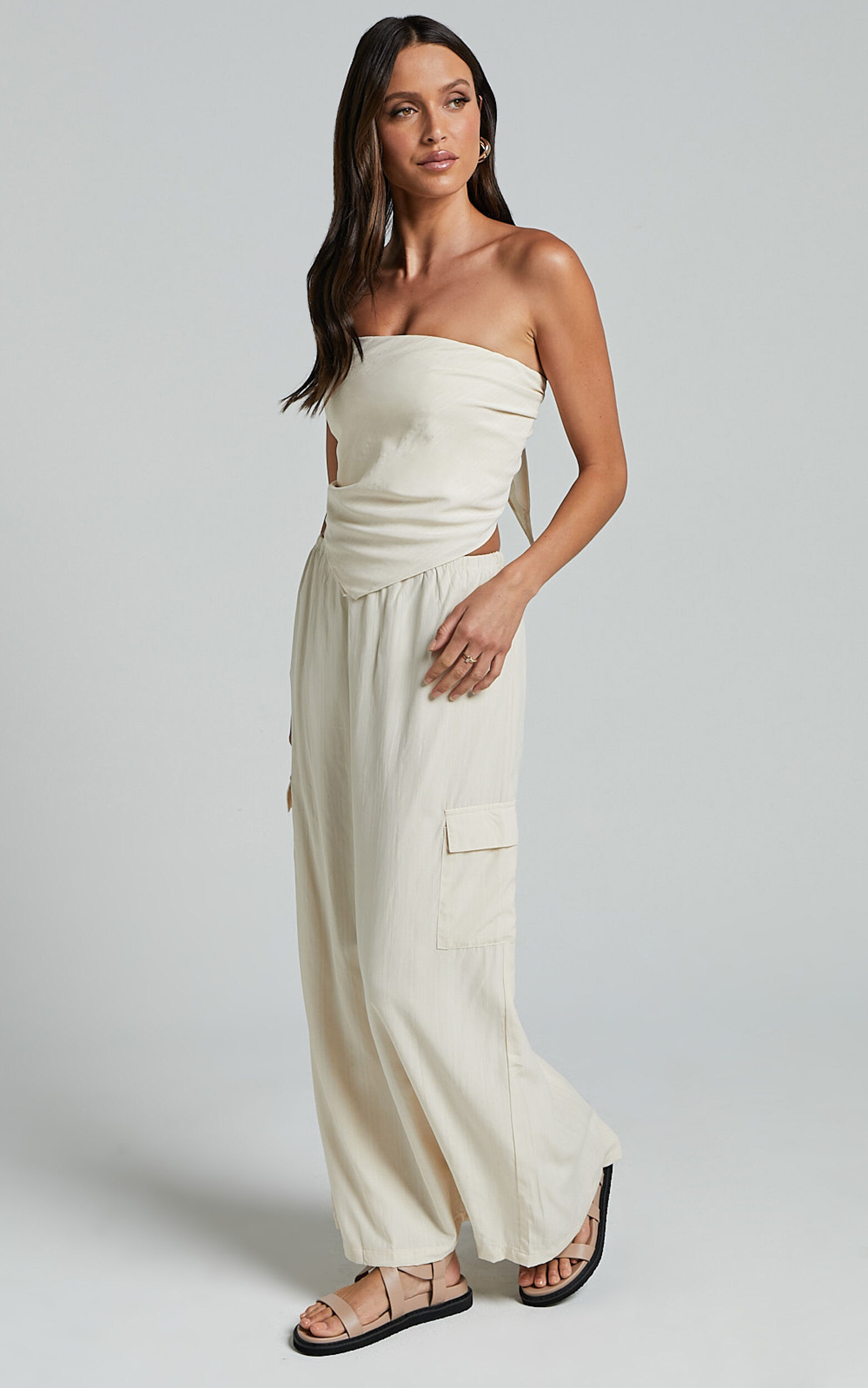 Runaway The Label - Picilo Long Maxi Skirt in Stone