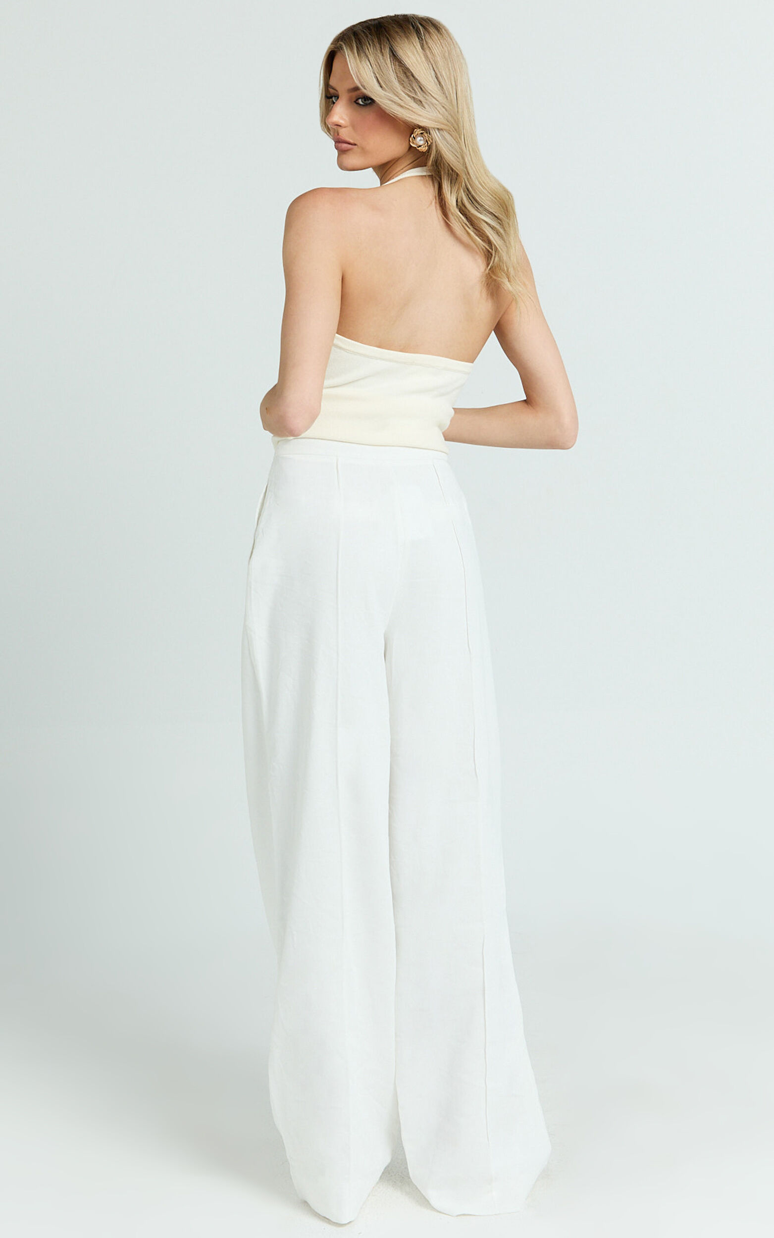 Juniper Pants - Linen Wide Leg Pants in White