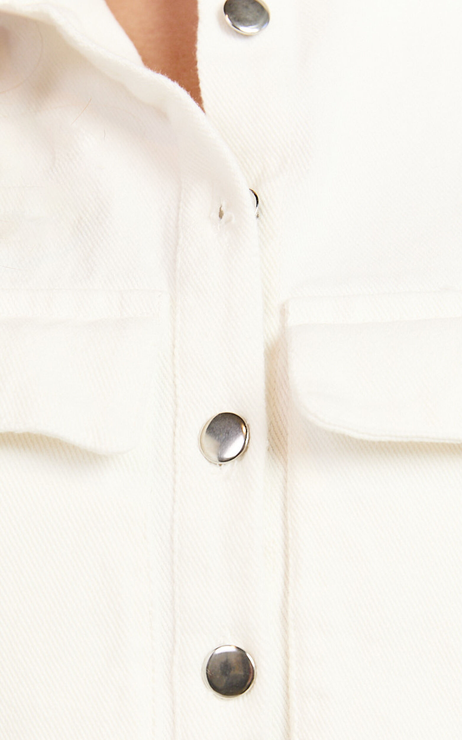 Timmy Top - Denim Cropped Short Sleeve Top in White