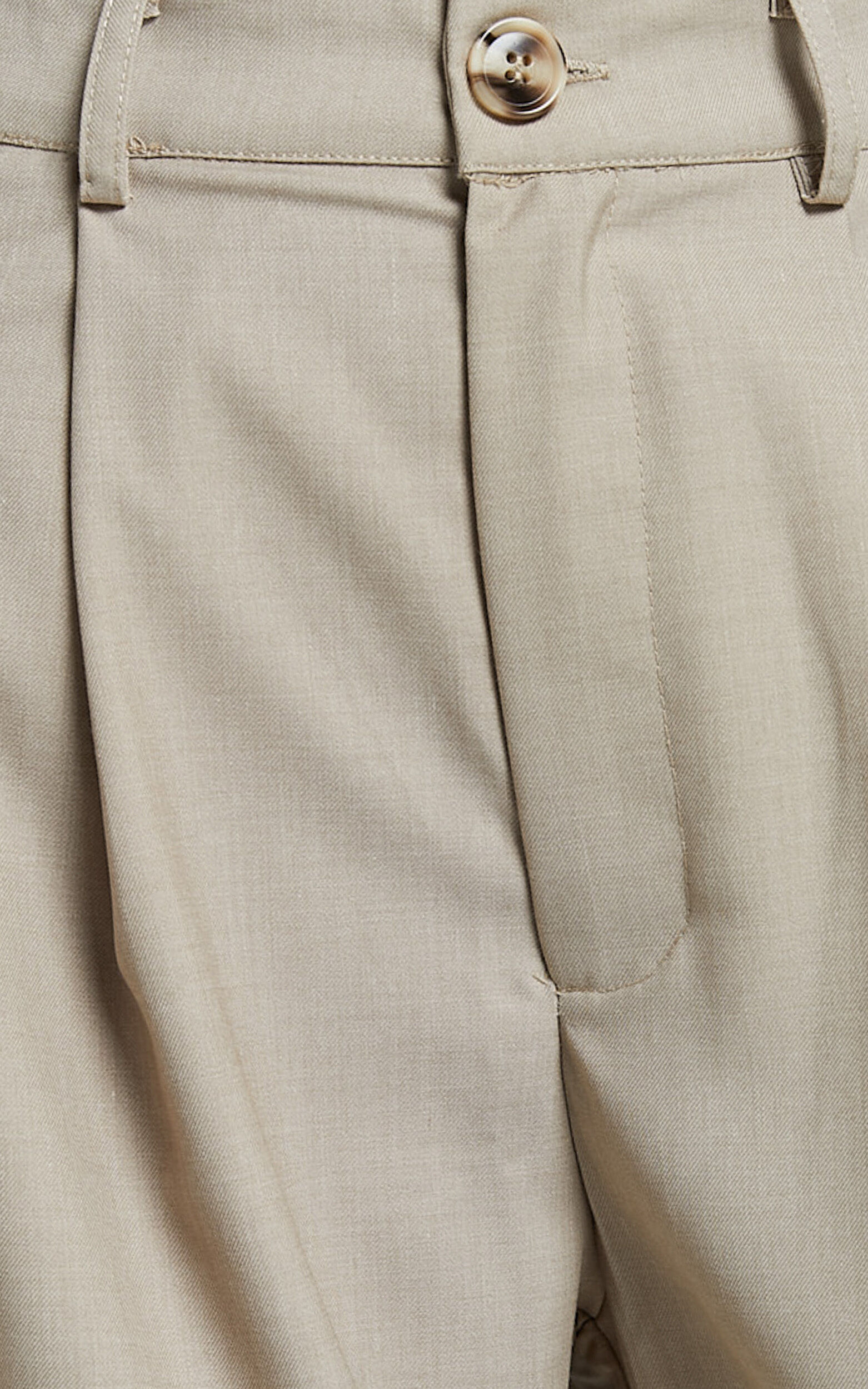 Izara Trousers - Mid Rise Relaxed Straight Leg Tailored Trousers in Oatmeal