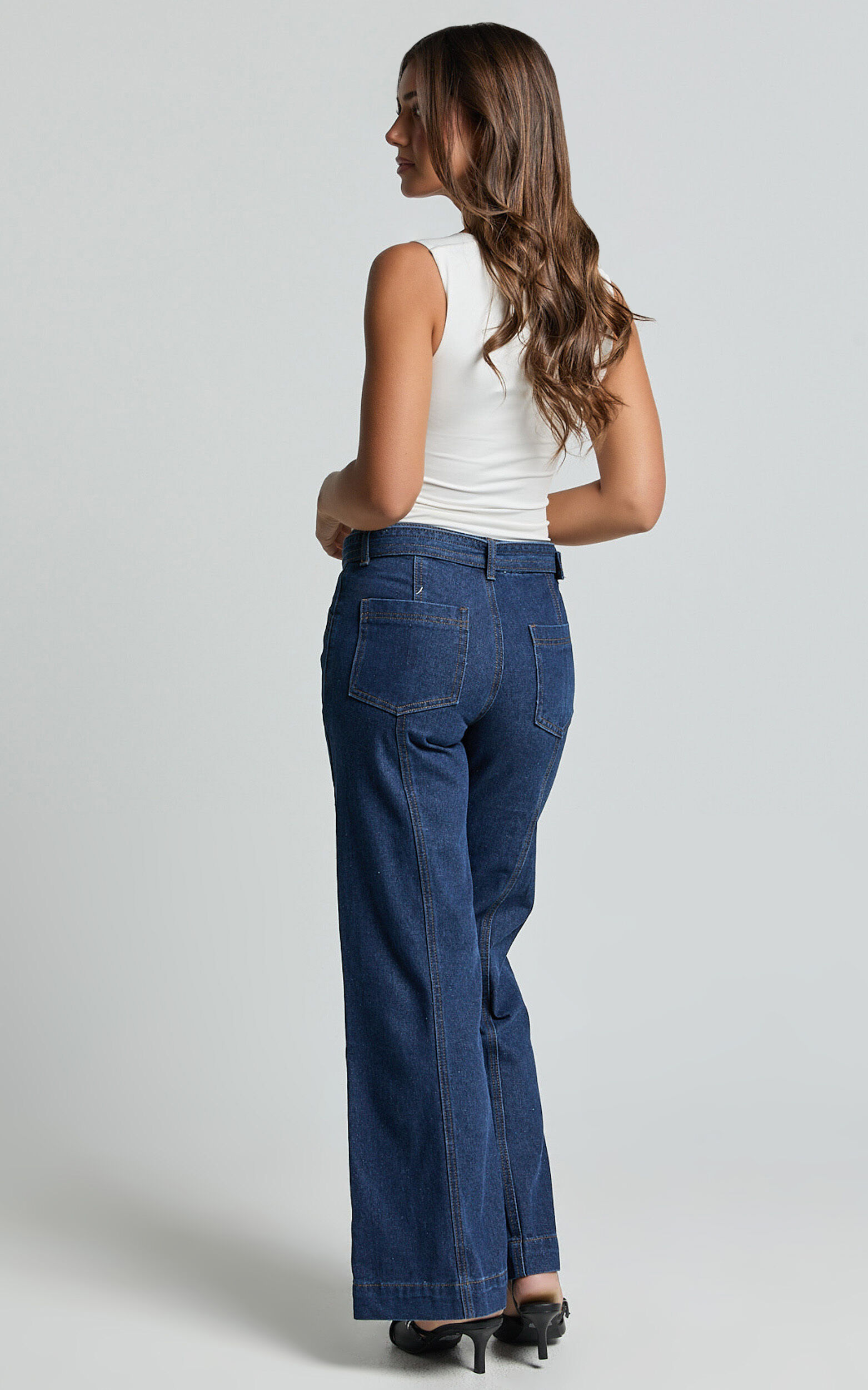 Ace Jeans - Wide Leg Denim Jeans in Indigo